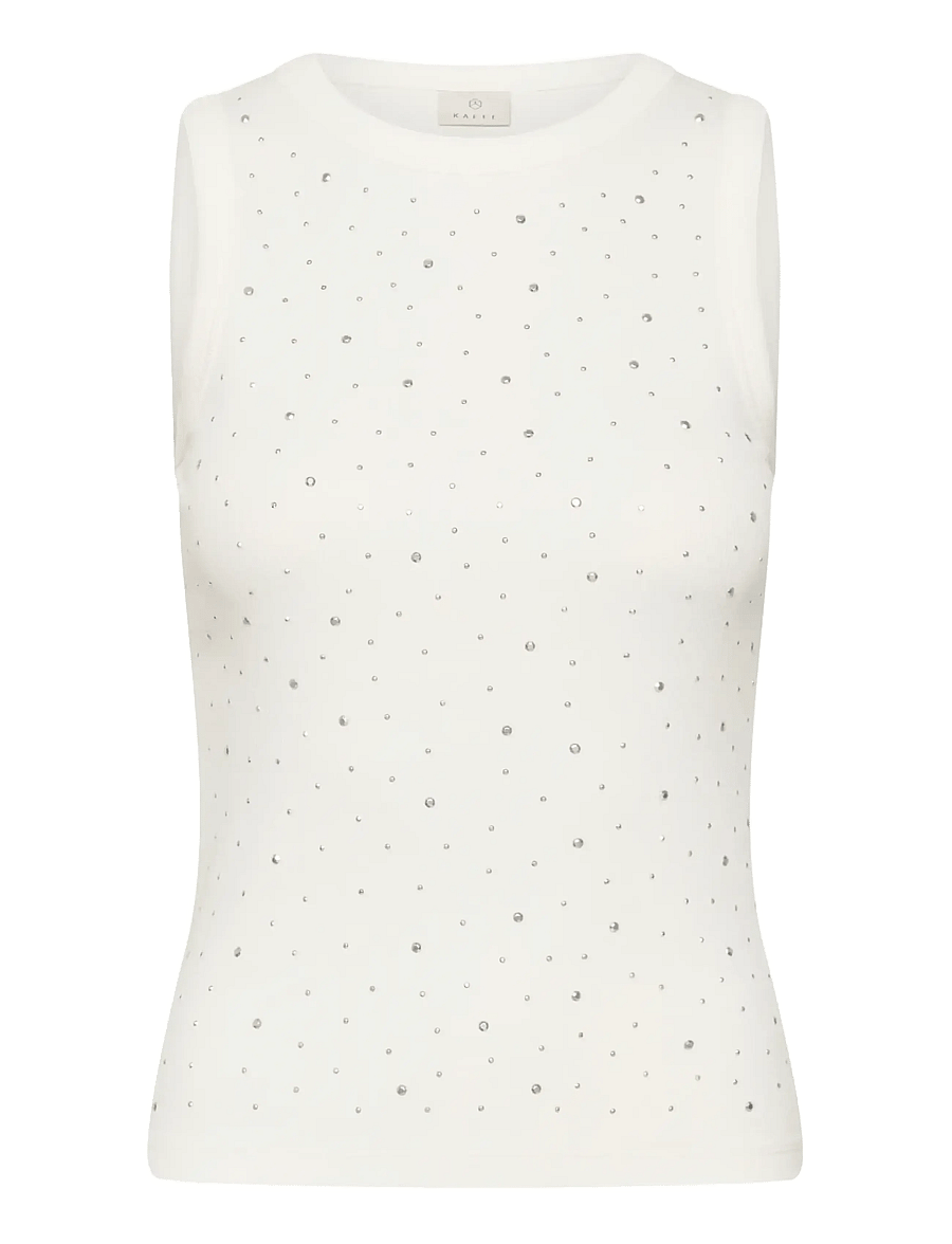 Kaffe - KAcarna Rhinestone Top - Ärmellose tops - chalk - 1