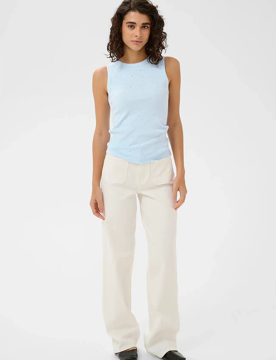 Kaffe - KAcarna Rhinestone Top - Ärmellose tops - nantucket breeze - 3