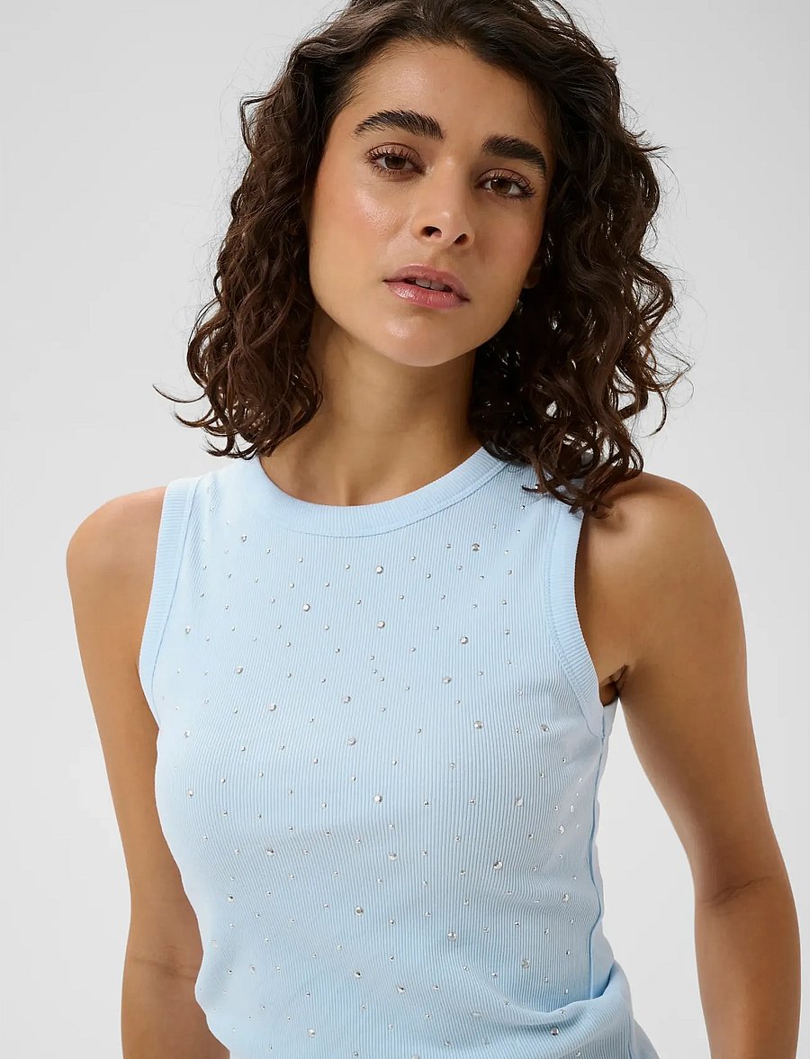 Kaffe - KAcarna Rhinestone Top - Ärmellose tops - nantucket breeze - 5