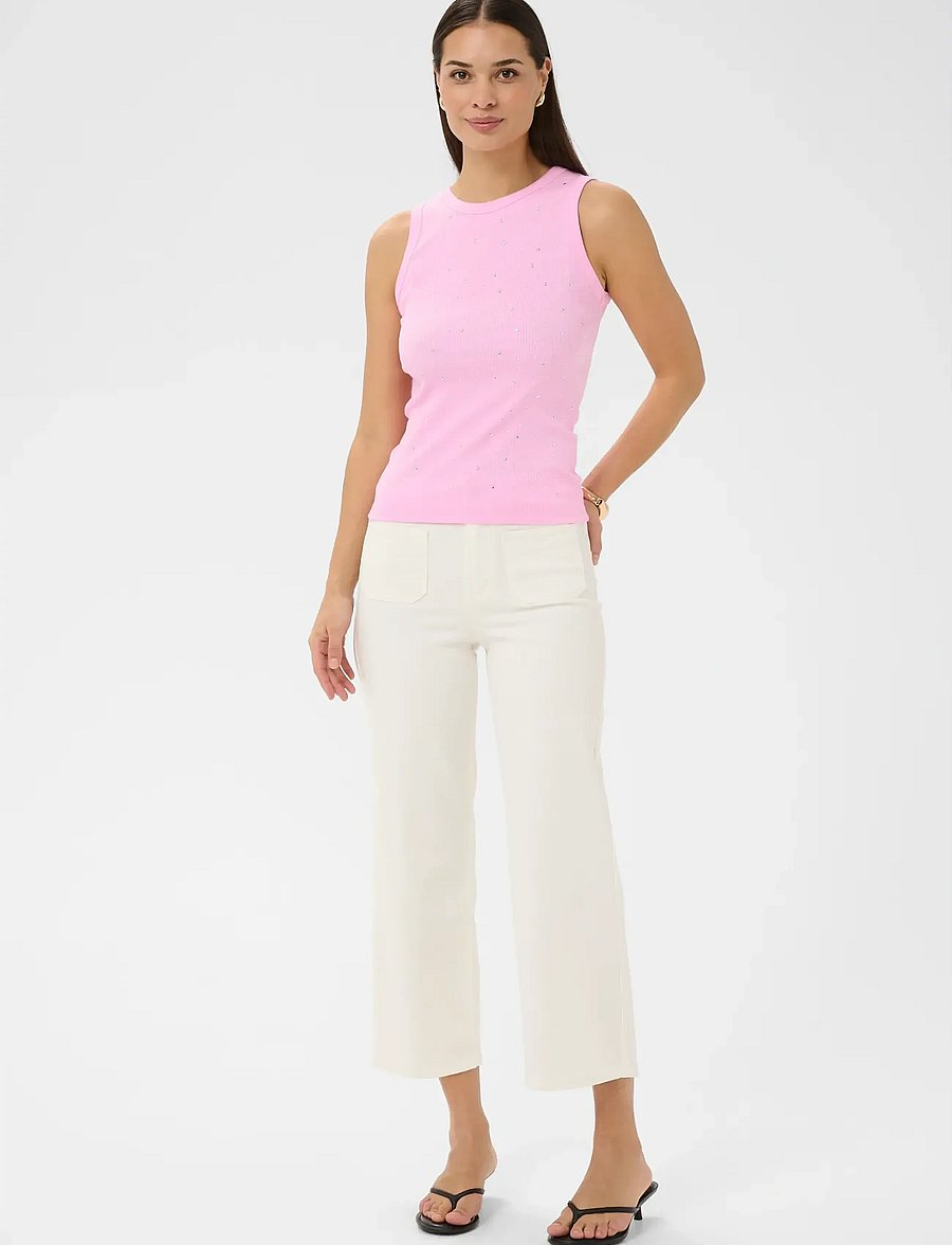 Kaffe - KAcarna Rhinestone Top - tanktops - pink frosting - 3