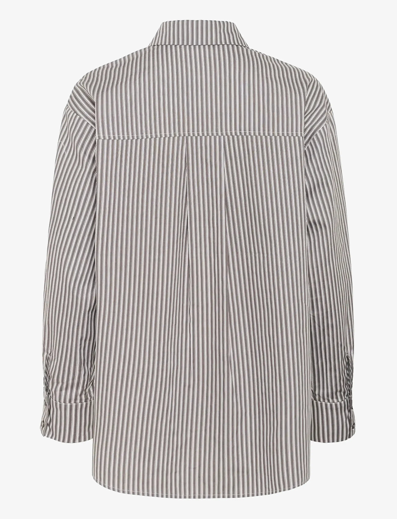 Kaffe - KAmarianne Shirt - långärmade skjortor - grey/white stripe - 2