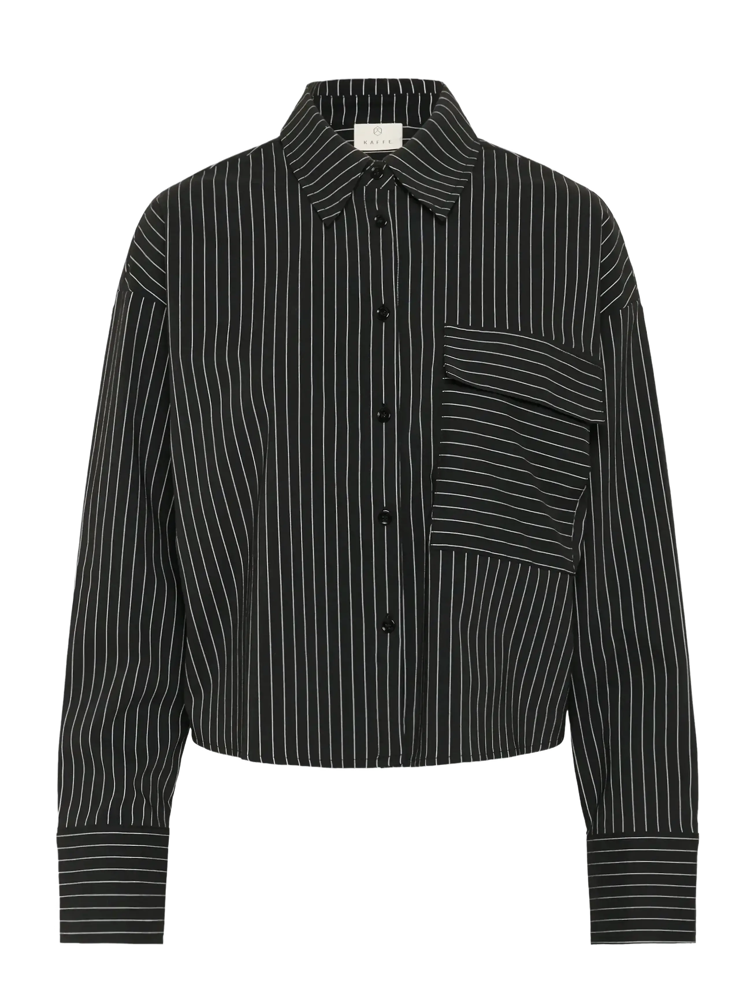Kaffe KAeliana Shirt - Skjorter - BLACK / CHALK PINSTRIPE / black