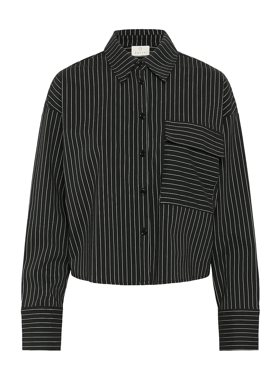 Kaffe - KAeliana Shirt - overhemden met lange mouwen - black / chalk pinstripe - 1