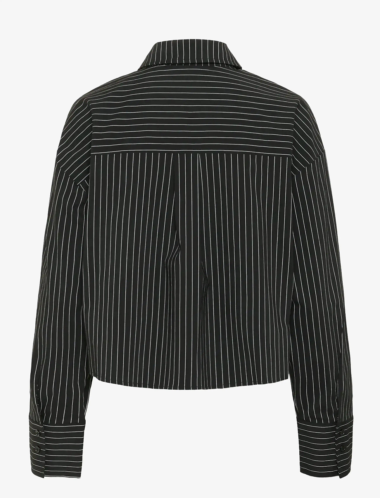 Kaffe - KAeliana Shirt - långärmade skjortor - black / chalk pinstripe - 2