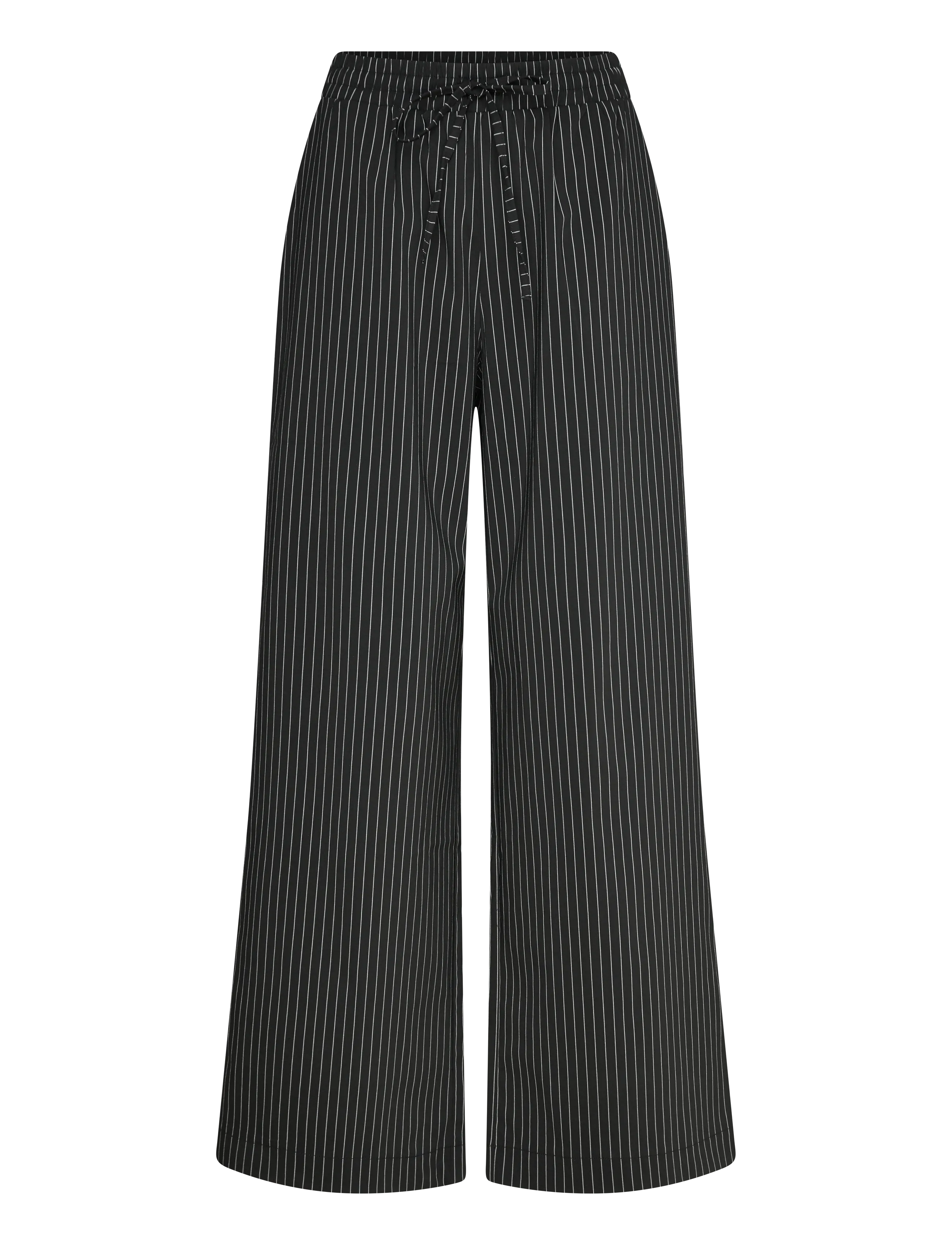 Kaffe KAeliana Pants - Bukser - BLACK / CHALK PINSTRIPE / black
