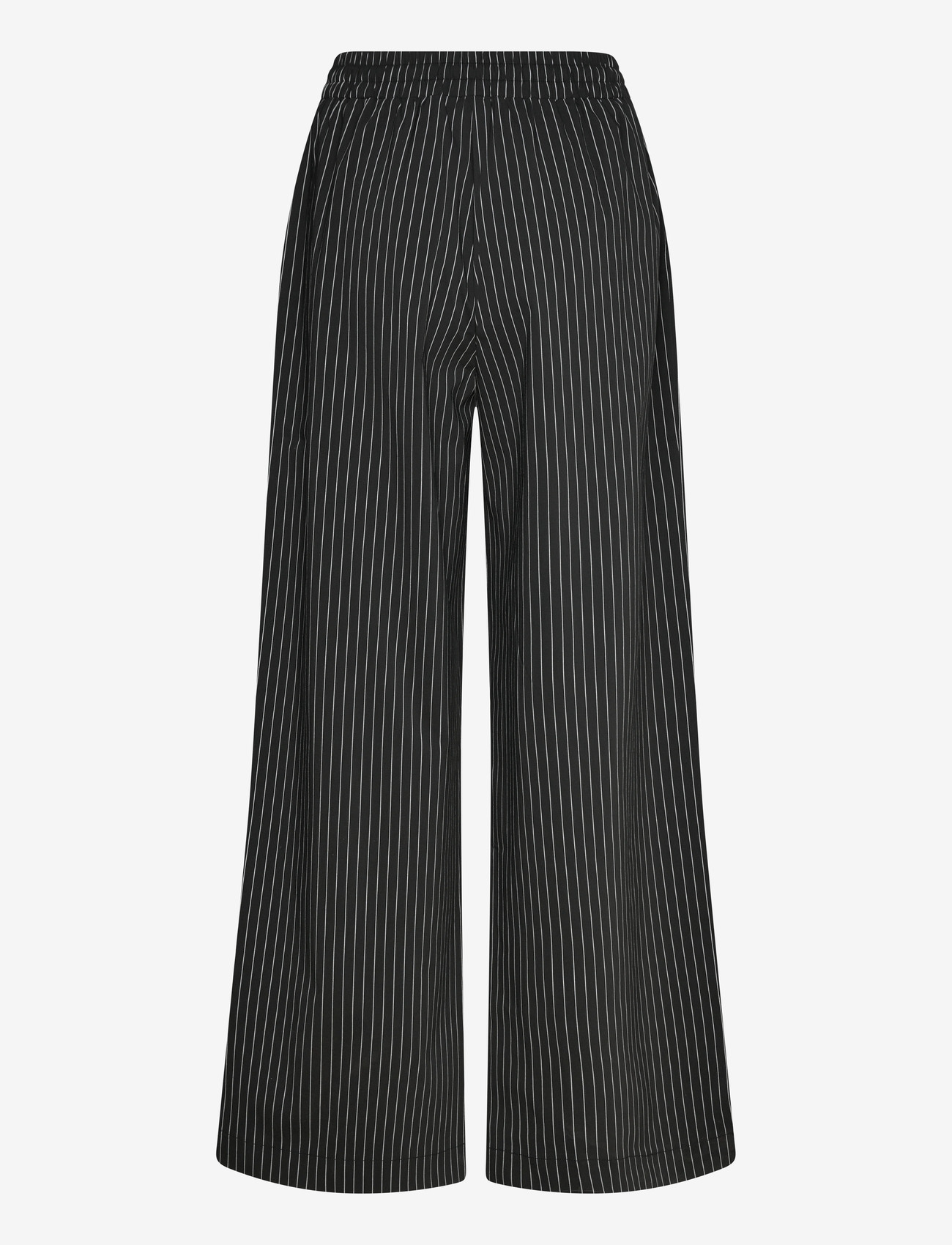 Kaffe - KAeliana Pants - laia säärega püksid - black / chalk pinstripe - 1