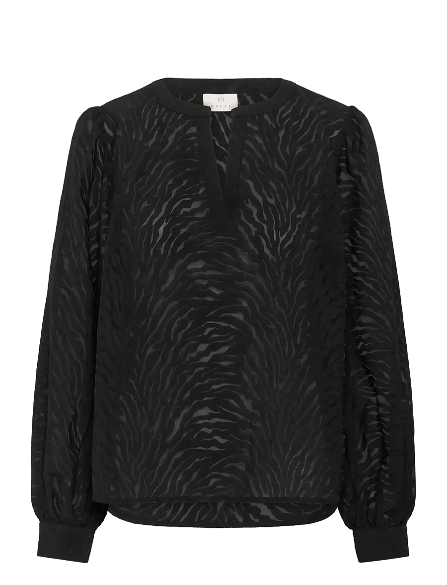 Kaffe - KAvivian Blouse - long sleeved blouses - black deep - 1