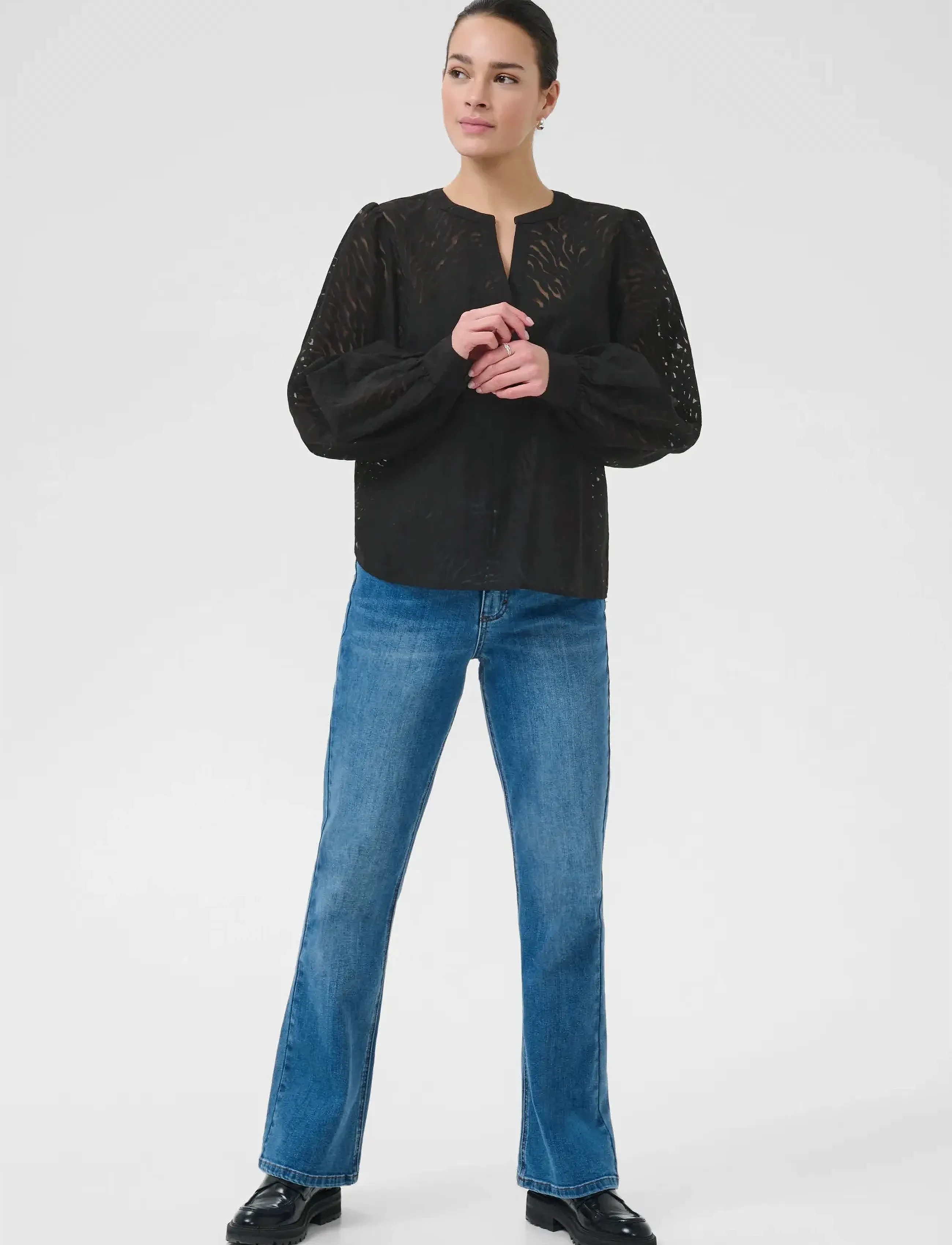Kaffe - KAvivian Blouse - pitkähihaiset puserot - black deep - 3