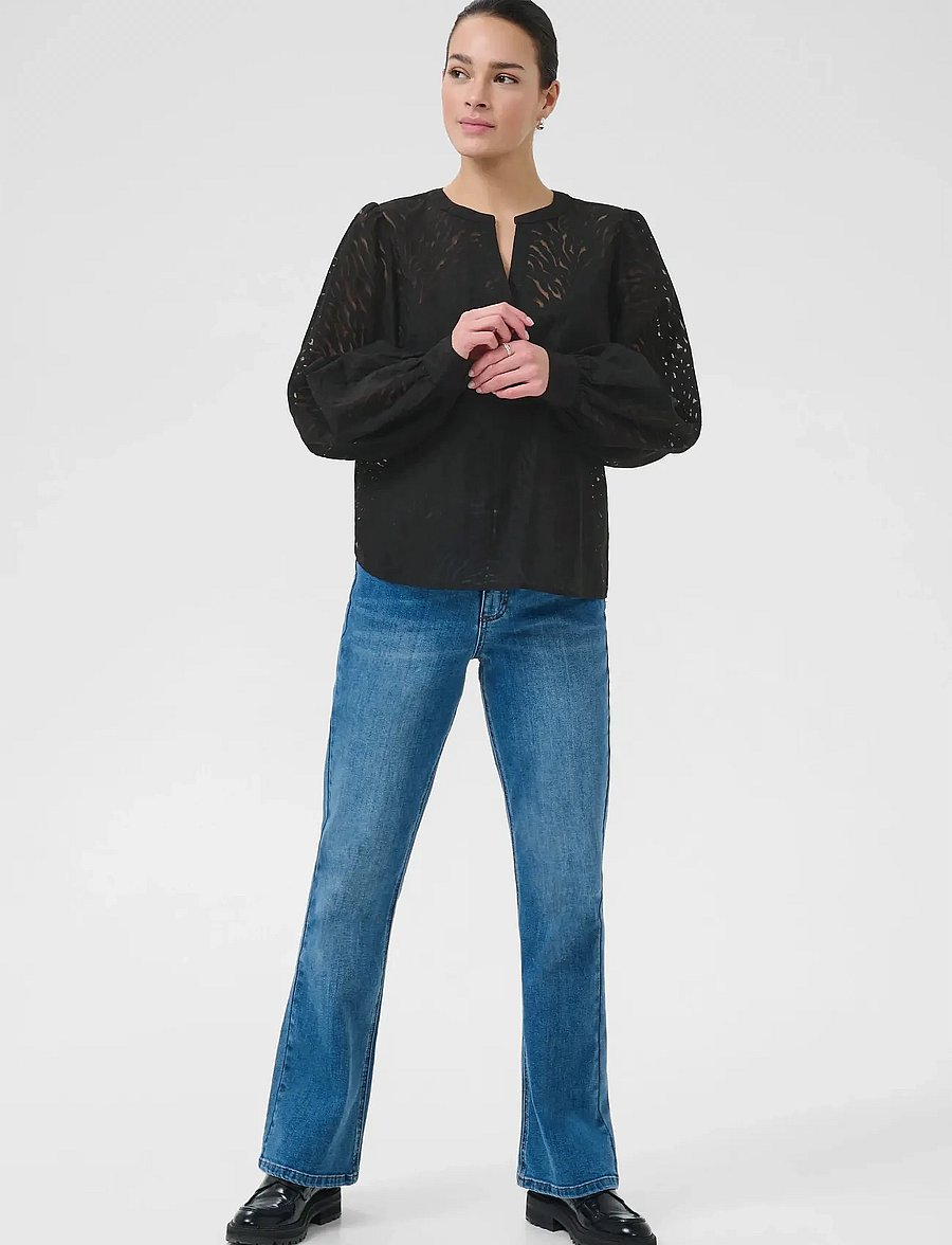 Kaffe - KAvivian Blouse - long sleeved blouses - black deep - 3