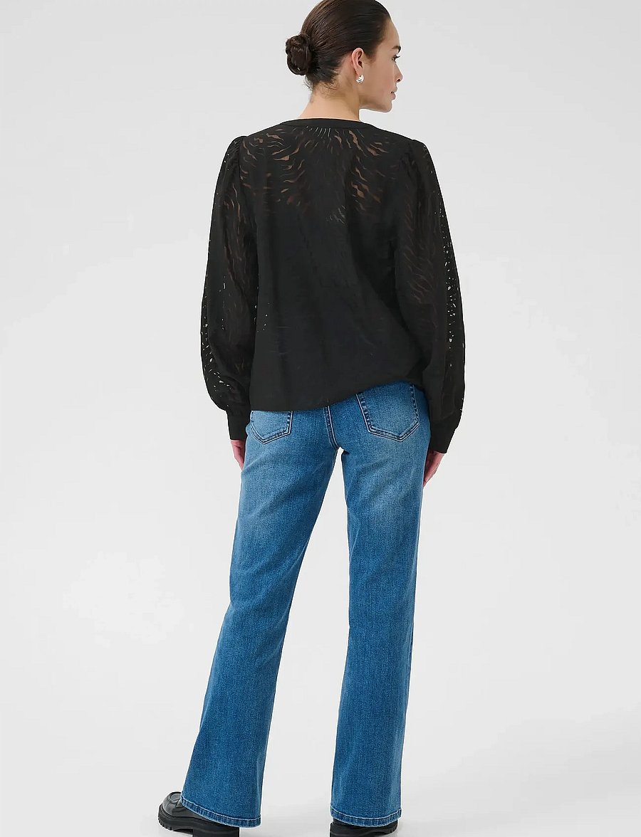 Kaffe - KAvivian Blouse - long sleeved blouses - black deep - 4