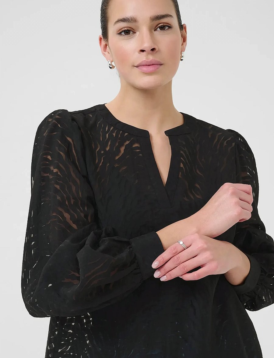 Kaffe - KAvivian Blouse - long sleeved blouses - black deep - 5