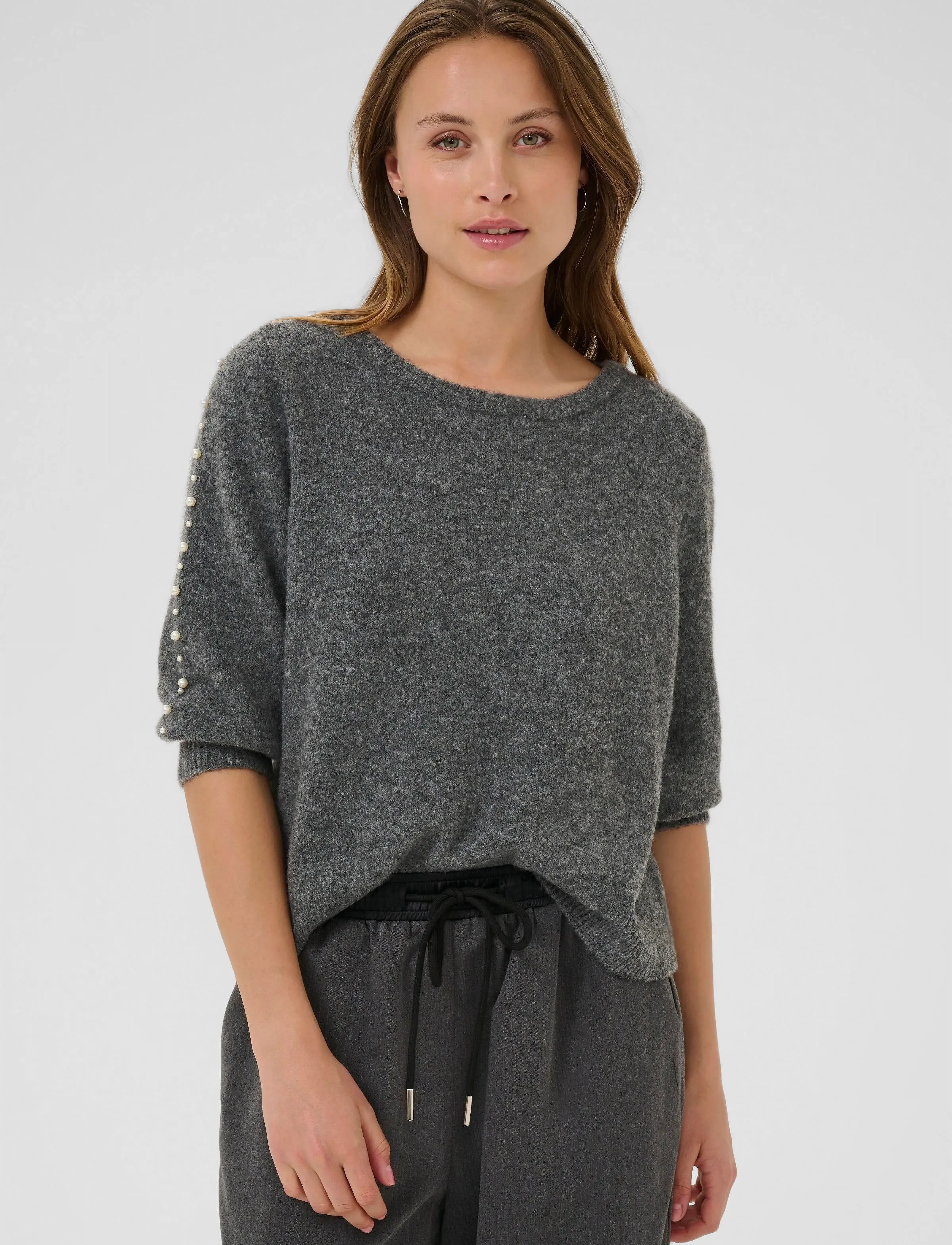 Kaffe Kabetty Pullover, XXL, Grey, Strik > Trøjer, Dame