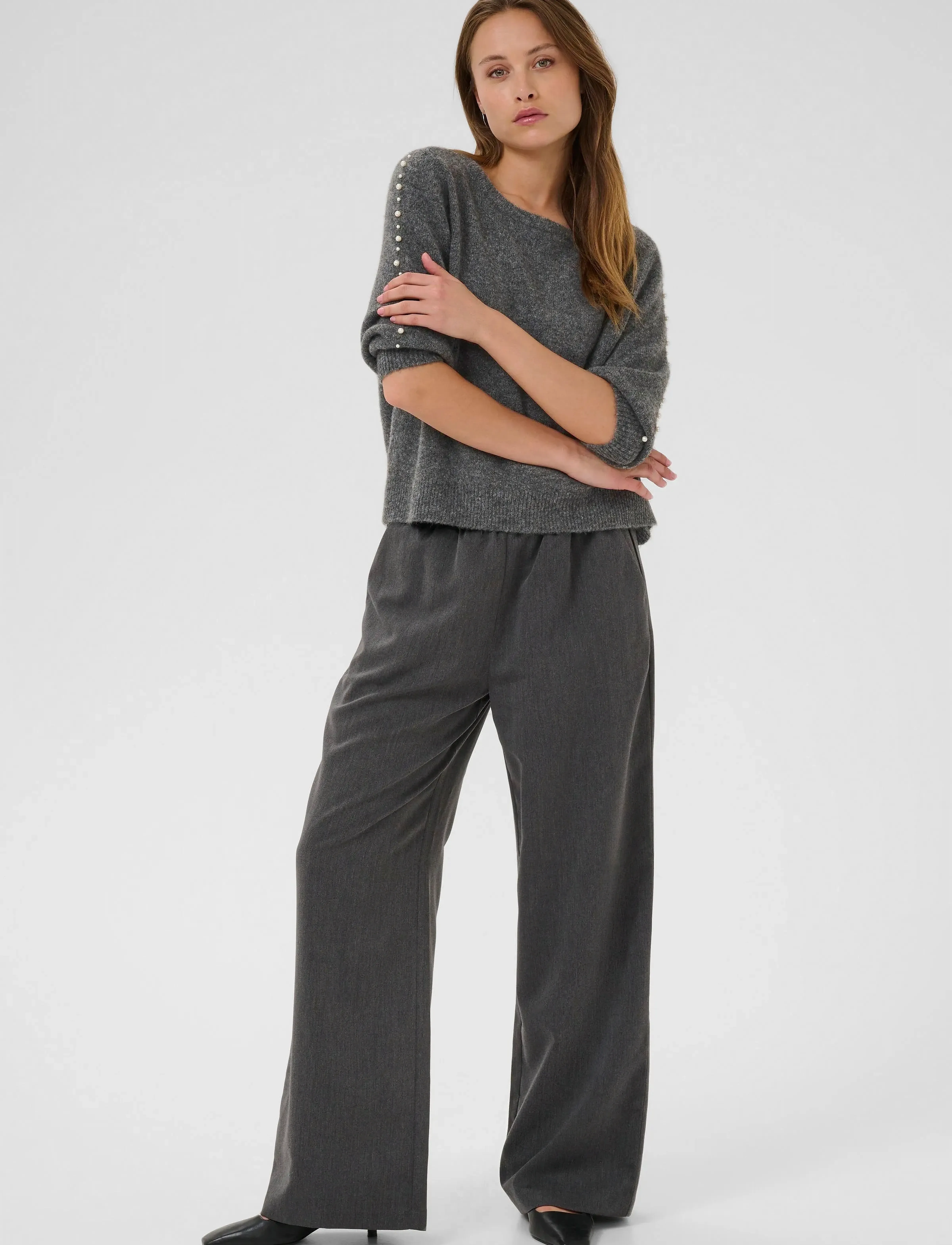 Kaffe - KAbetty Pullover - sweaters - grey melange - 3