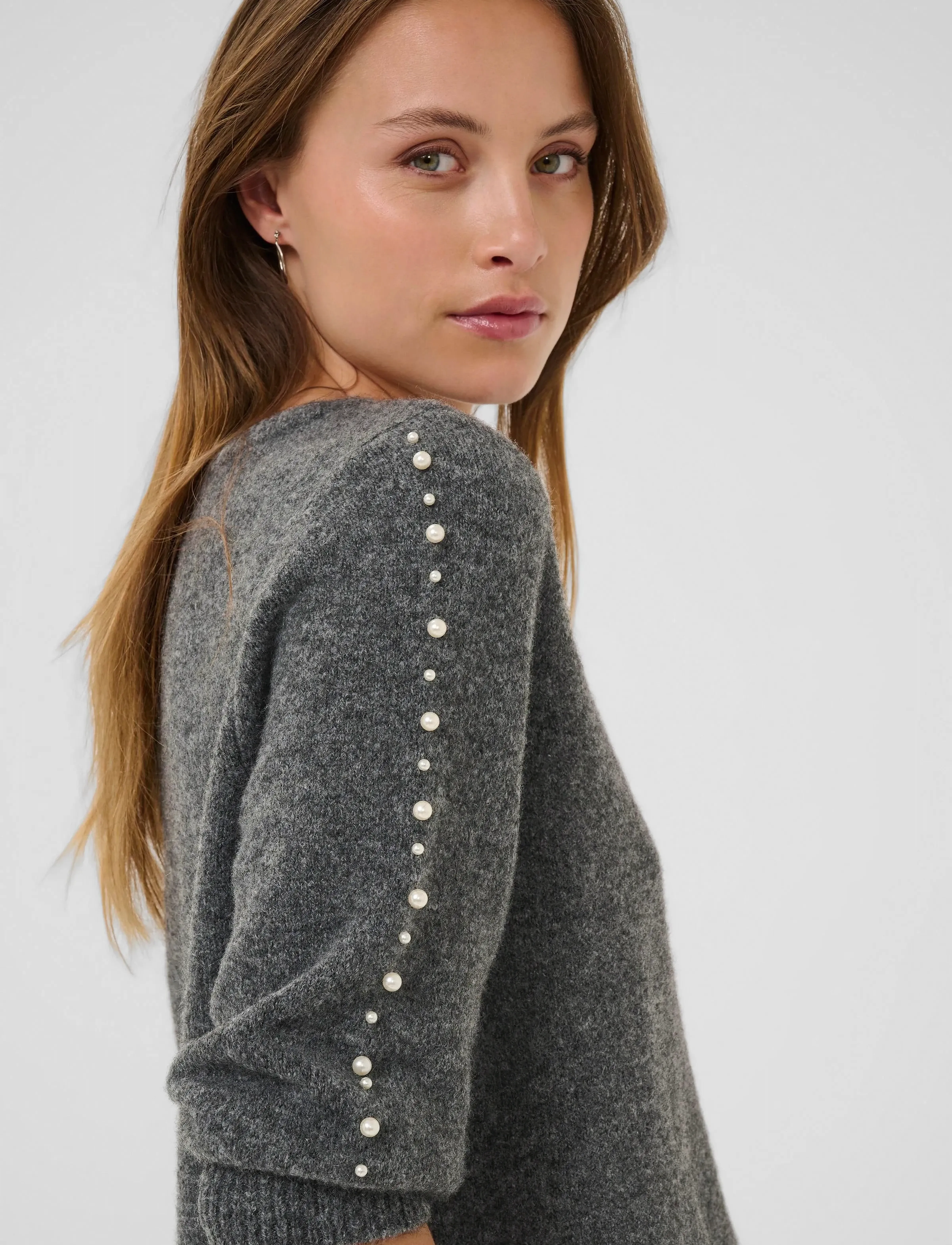 Kaffe - KAbetty Pullover - sweaters - grey melange - 5