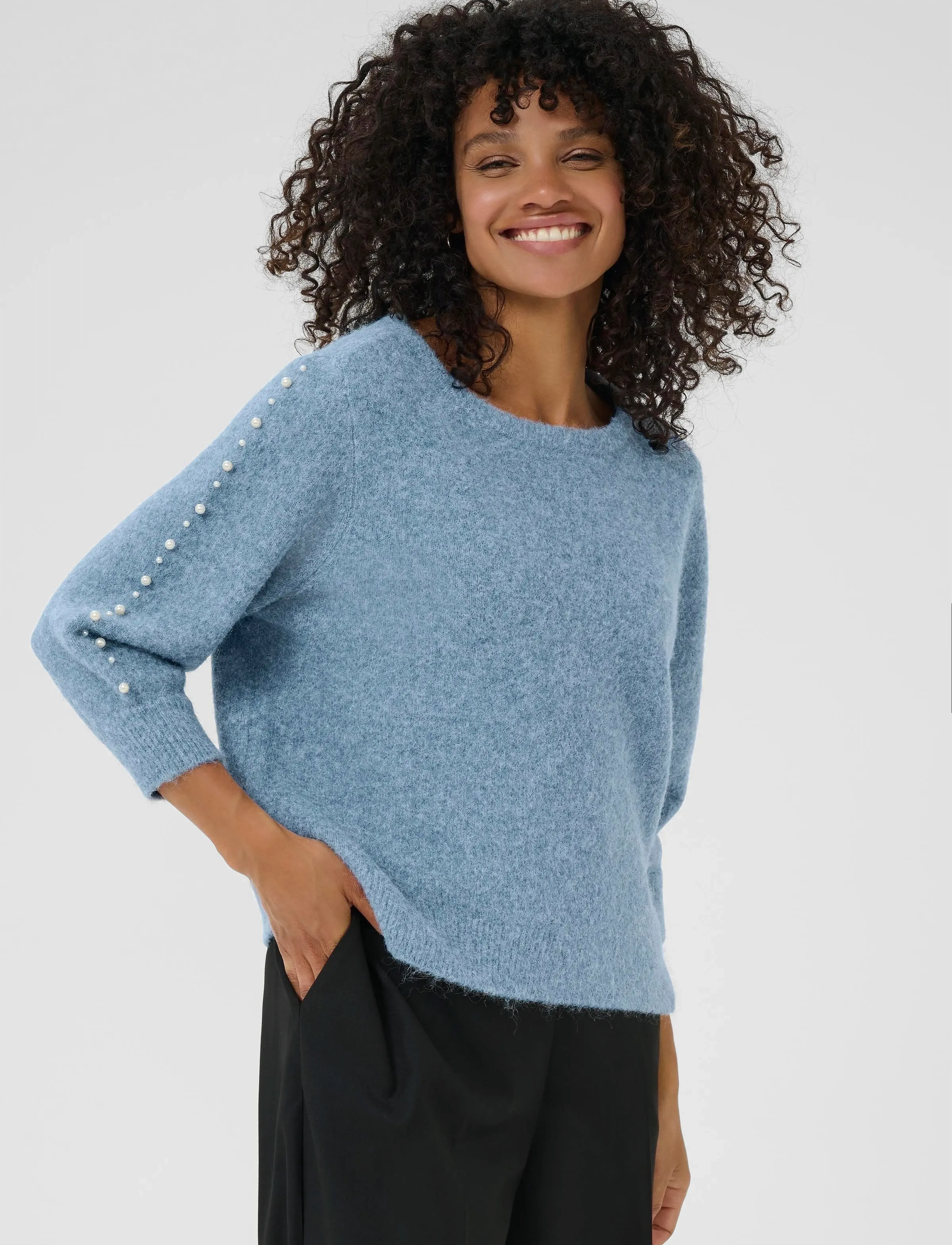 Kaffe Kabetty Pullover, S, Blue, Strik > Trøjer, Dame