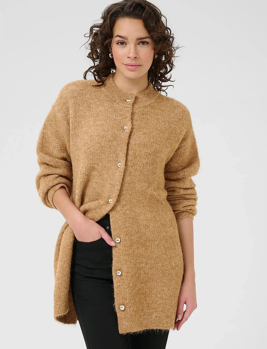 Kaffe - KAtrudy Cardigan - koftor - toasted coconut melange - 0