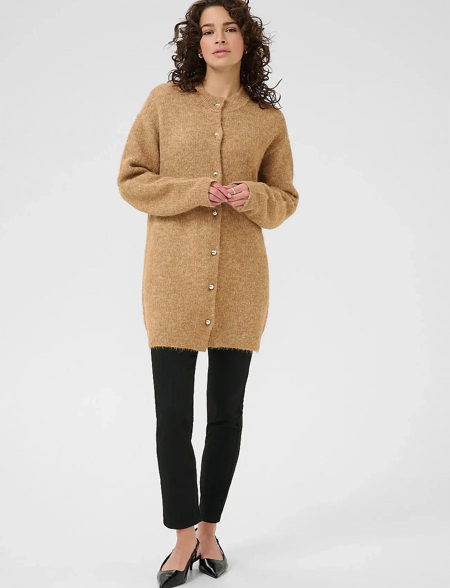 Kaffe - KAtrudy Cardigan - koftor - toasted coconut melange - 3