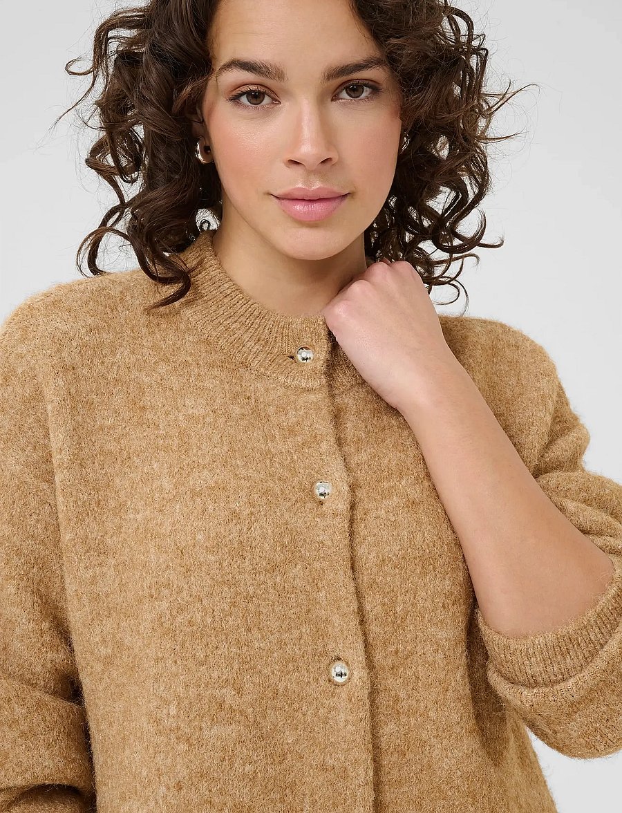 Kaffe - KAtrudy Cardigan - koftor - toasted coconut melange - 5