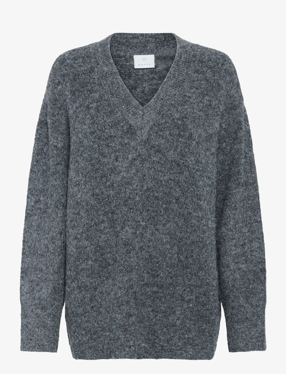 Kaffe - KAtrudy Pullover - striktrøjer - dark grey melange - 1