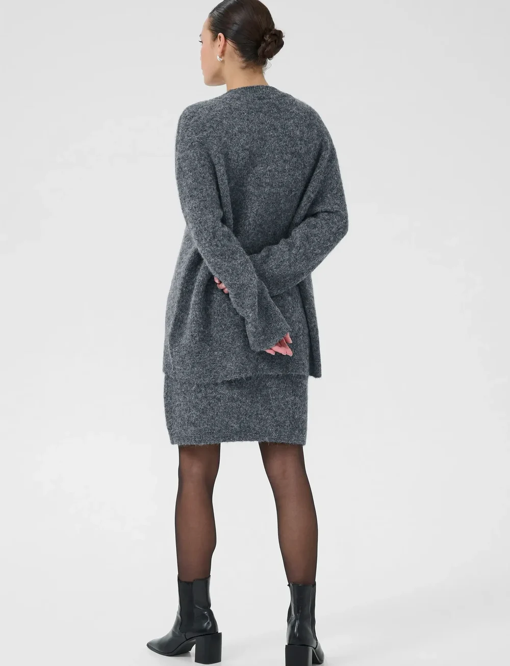 Kaffe - KAtrudy Pullover - striktrøjer - dark grey melange - 4