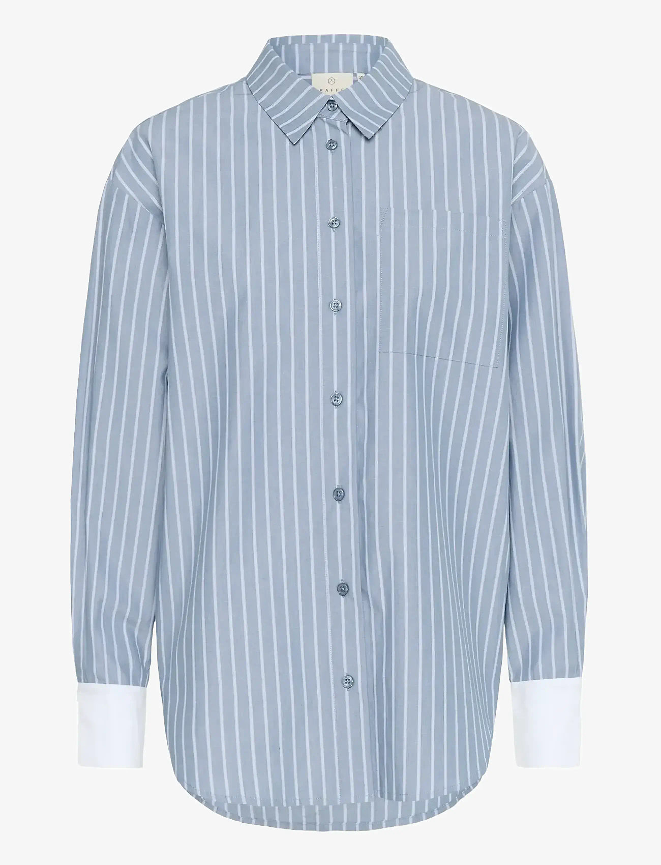Kaffe - KAmilina Shirt - pikkade varrukatega särgid - windward blue melange stripe - 1