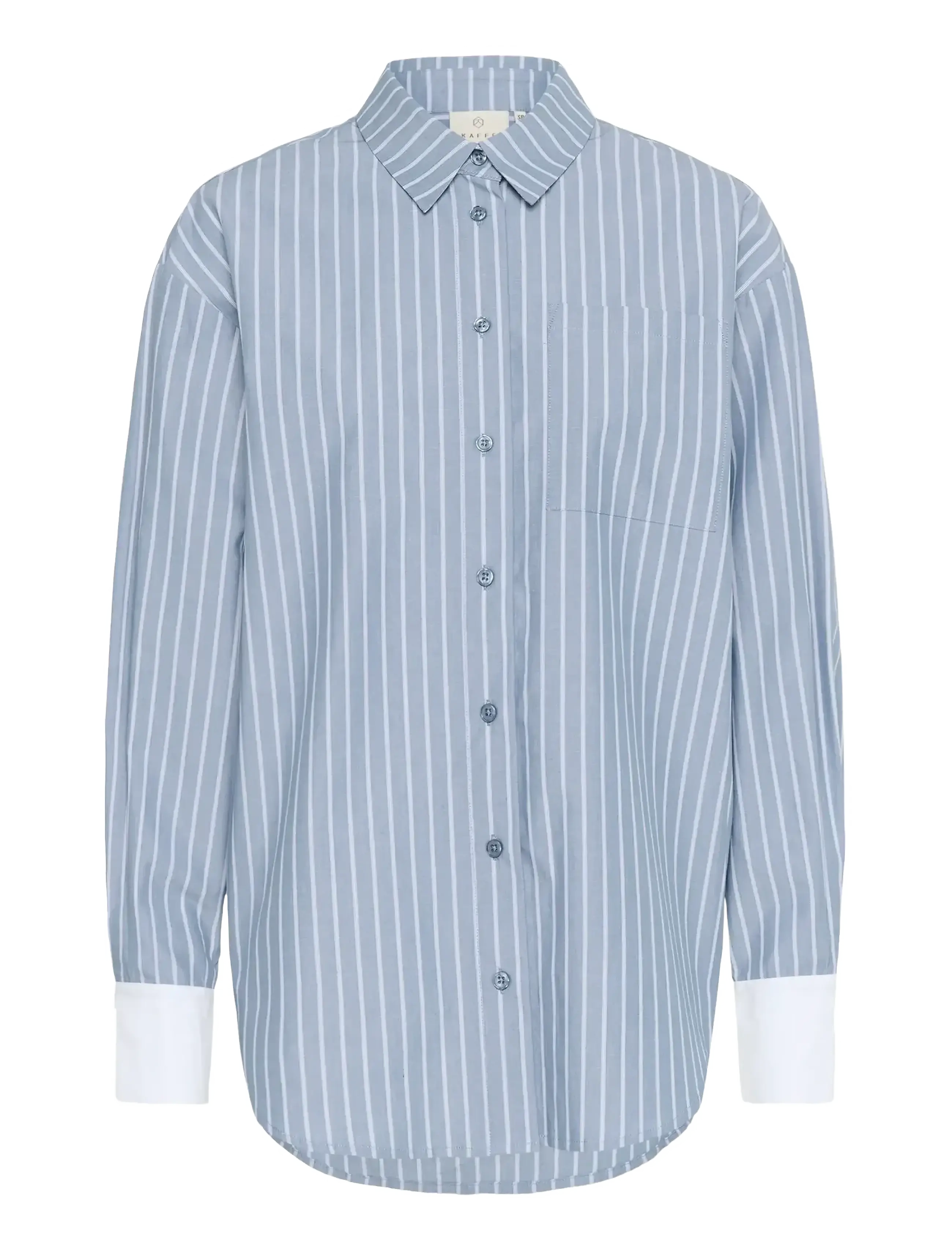 Kaffe KAmilina Shirt - Transitional Layering - WINDWARD BLUE MELANGE STRIPE / blue
