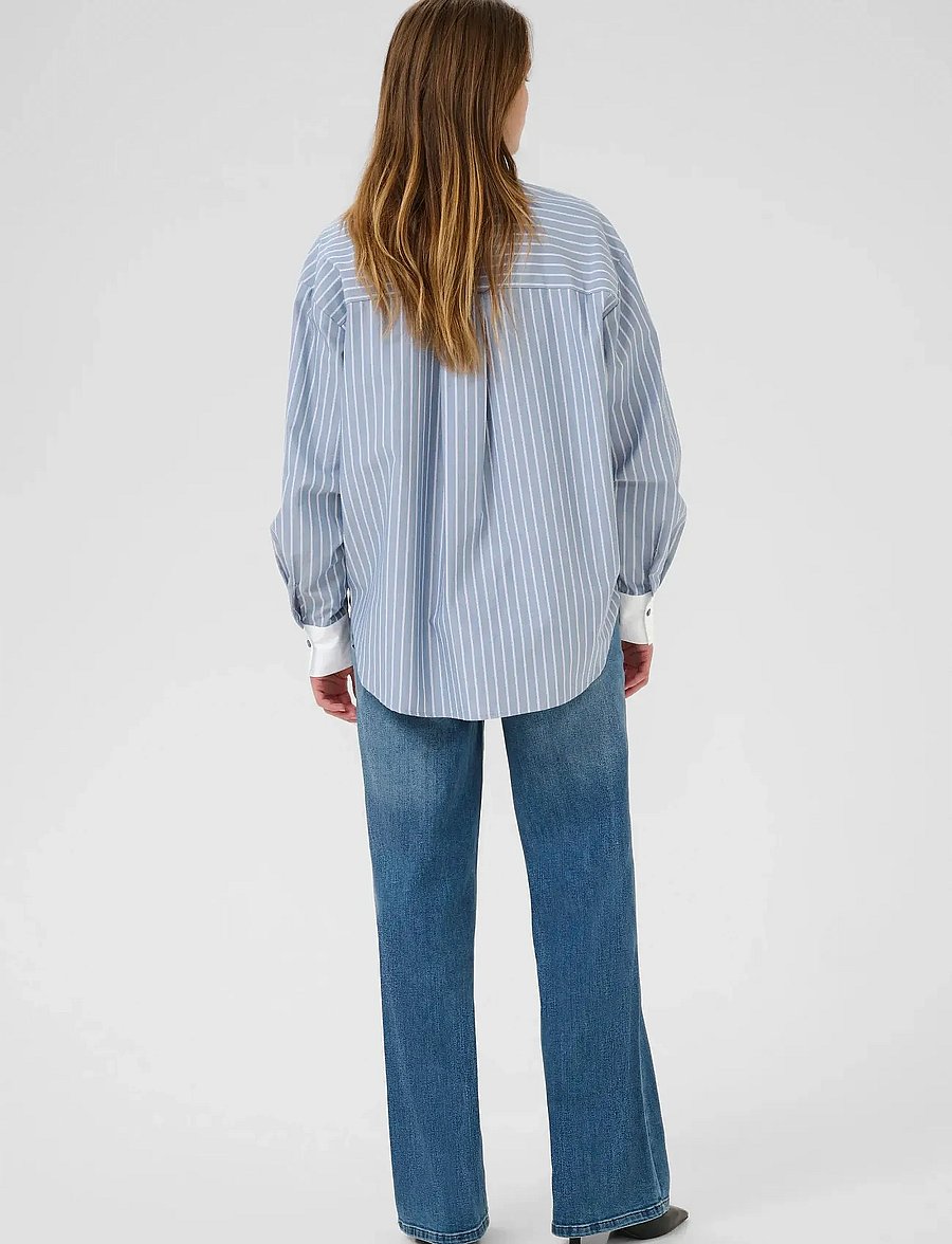 Kaffe - KAmilina Shirt - overhemden met lange mouwen - windward blue melange stripe - 4