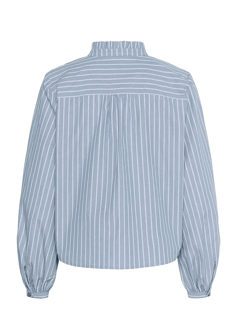 Kaffe - KAmilina Blouse - long sleeved blouses - windward blue melange stripe - 2