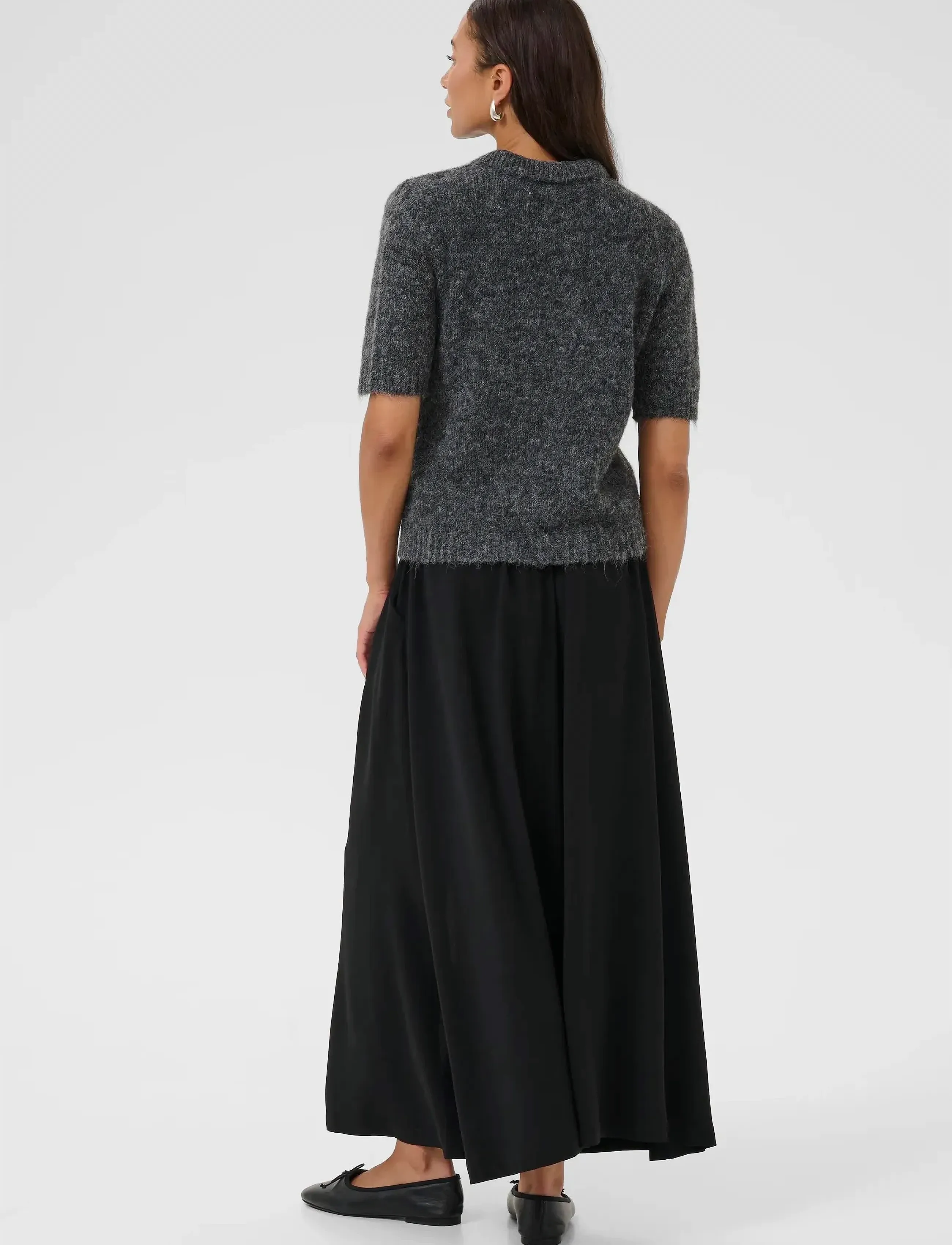 Kaffe - KAemilie Polo Pullover - jumpers - dark grey melange - 4