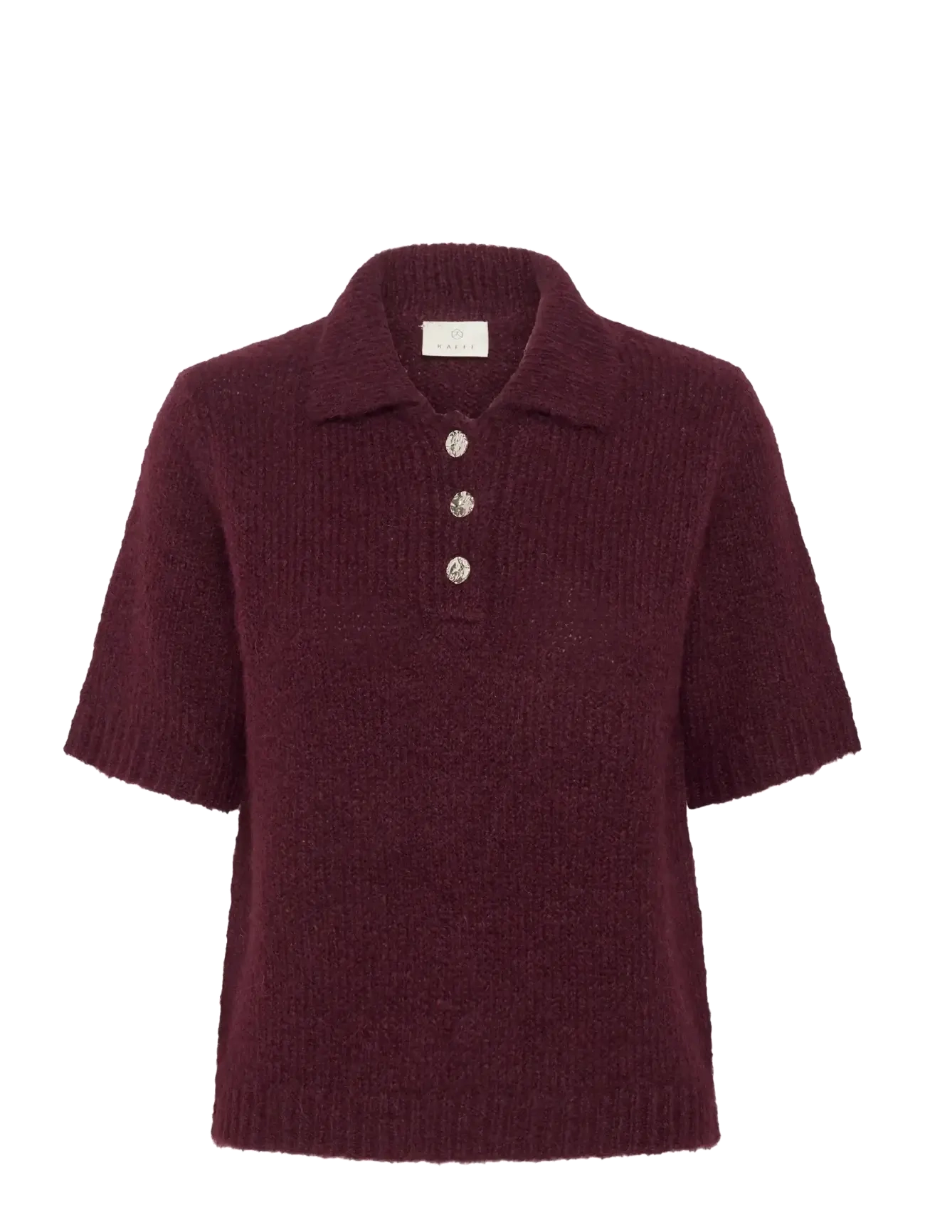 Kaffe KAemilie Polo Pullover - Transitional Layering - WINDSOR WINE / burgundy
