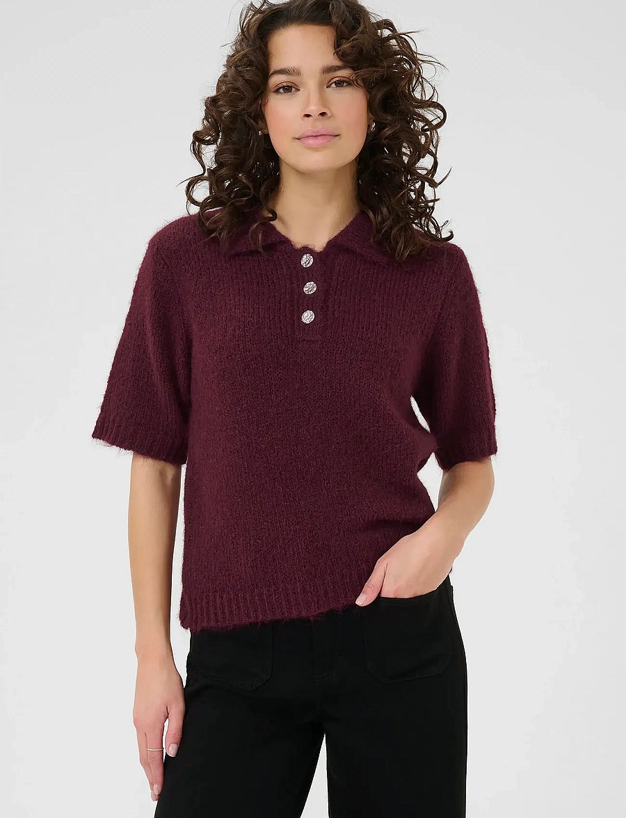 Kaffe - KAemilie Polo Pullover - kampsunid - windsor wine - 0