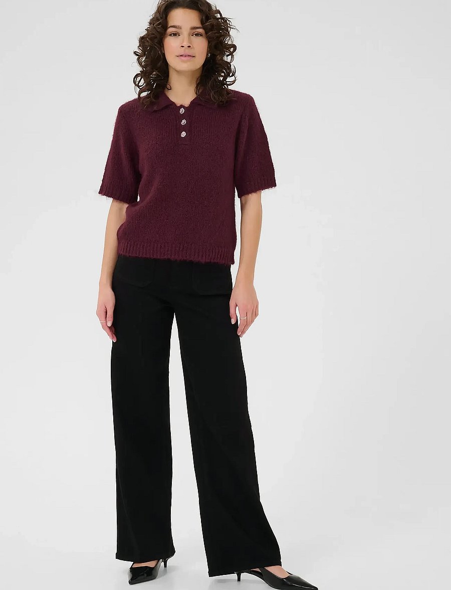 Kaffe - KAemilie Polo Pullover - kampsunid - windsor wine - 3