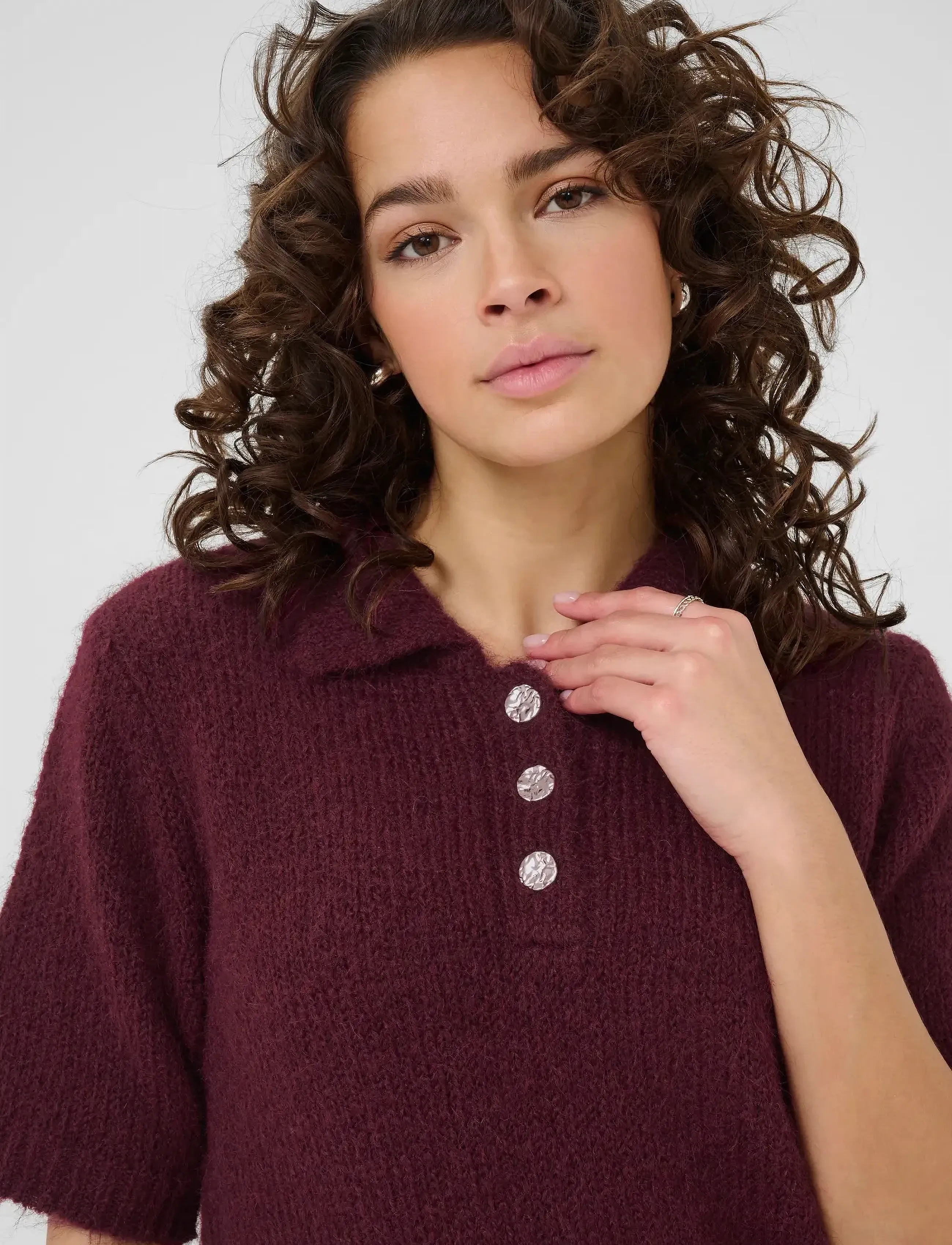 Kaffe - KAemilie Polo Pullover - neulepuserot - windsor wine - 5