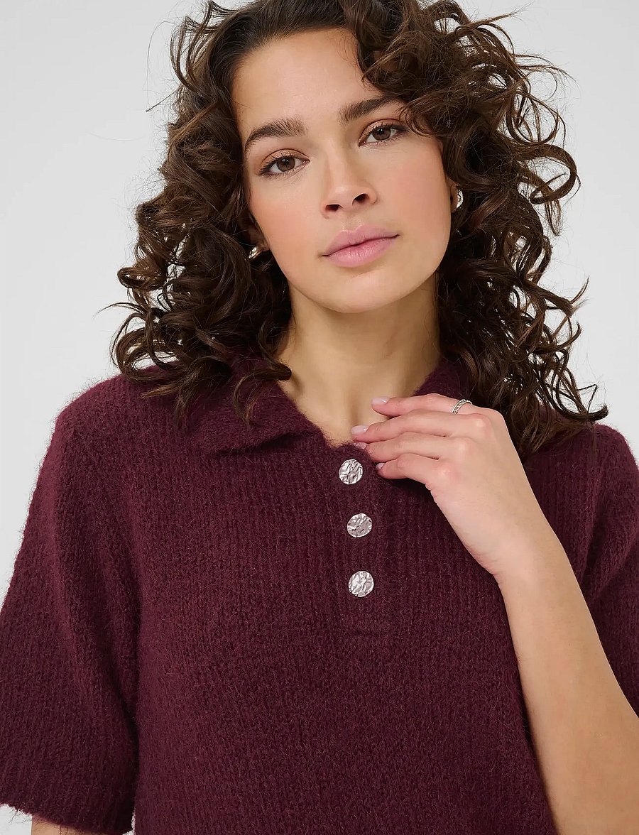 Kaffe - KAemilie Polo Pullover - kampsunid - windsor wine - 5