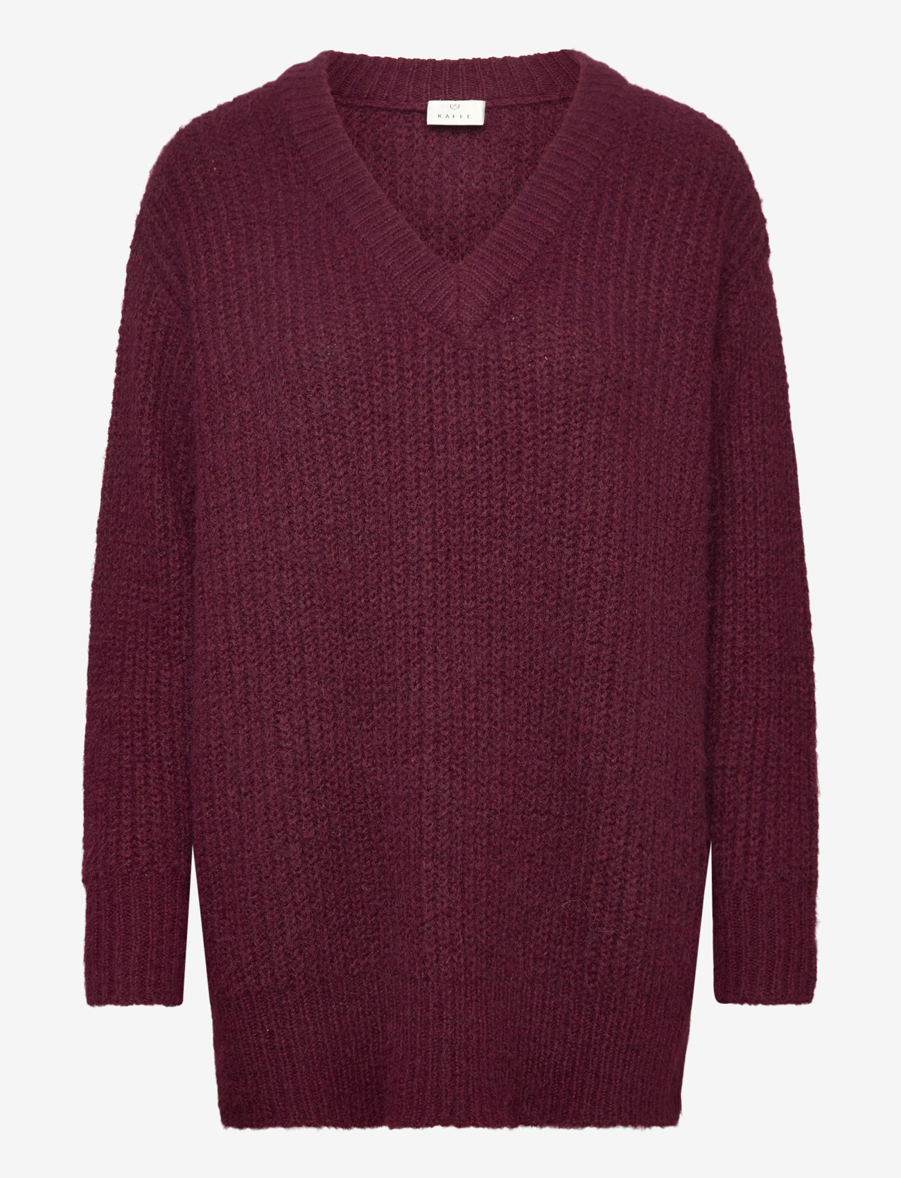 Kaffe - KAane V-Neck Pullover - efterårstøj - windsor wine - 0
