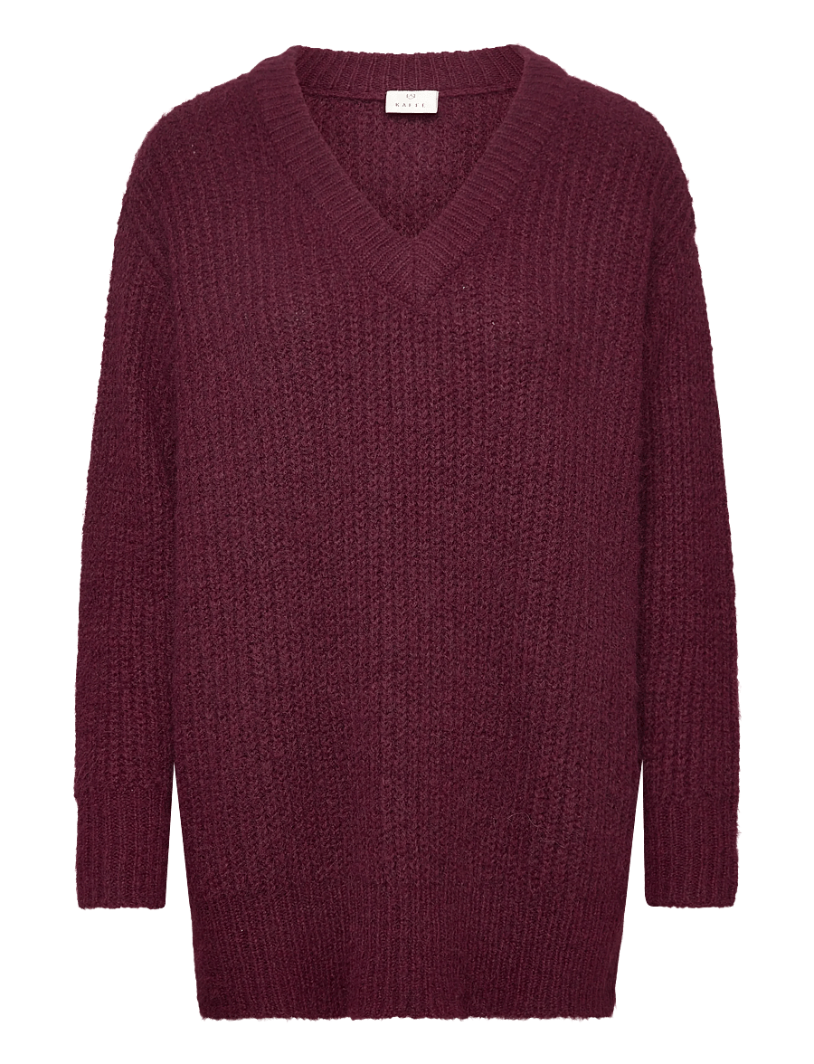 Kaffe - KAane V-Neck Pullover - pullover - windsor wine - 0