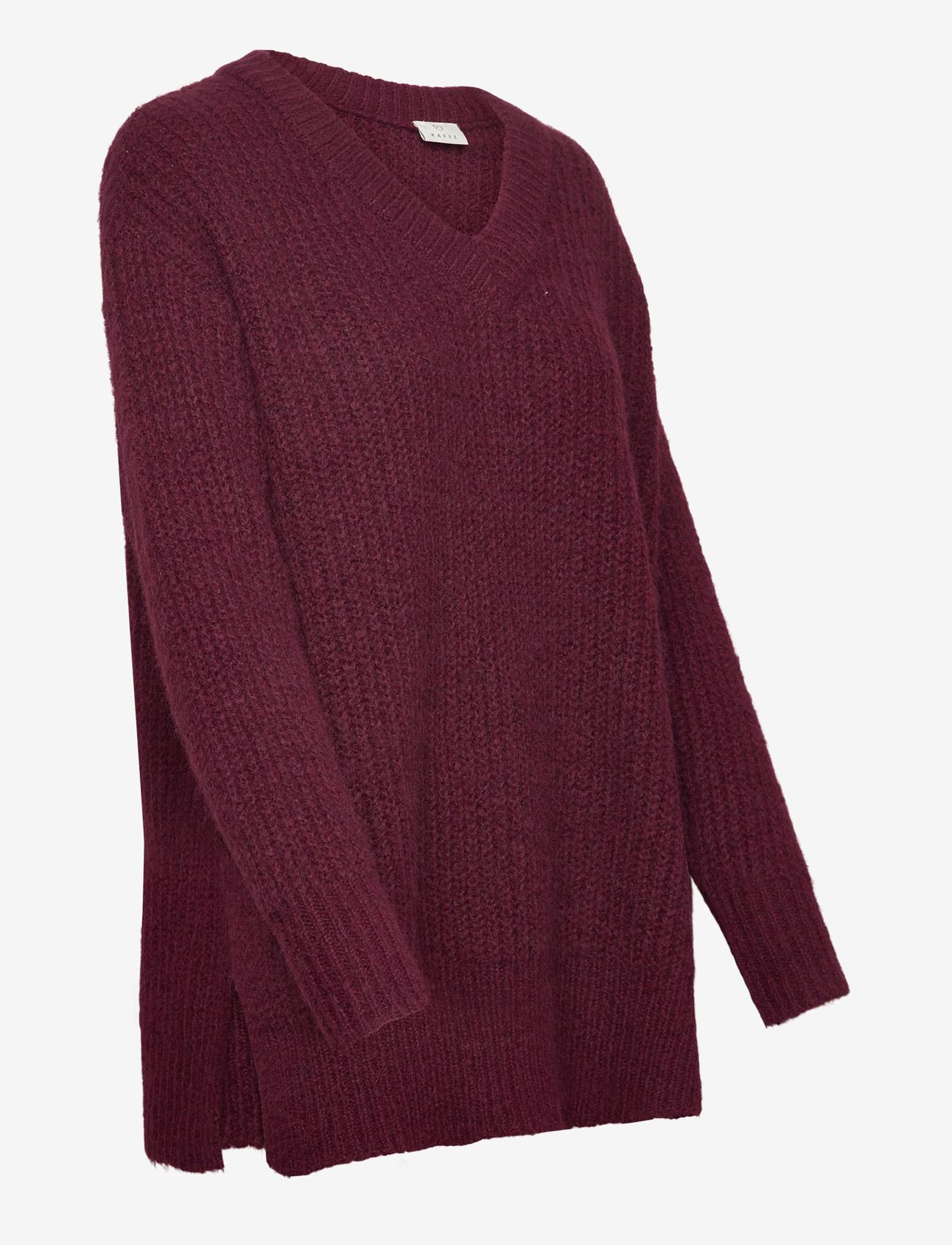 Kaffe - KAane V-Neck Pullover - efterårstøj - windsor wine - 3