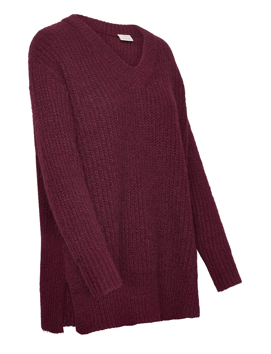 Kaffe - KAane V-Neck Pullover - pullover - windsor wine - 3