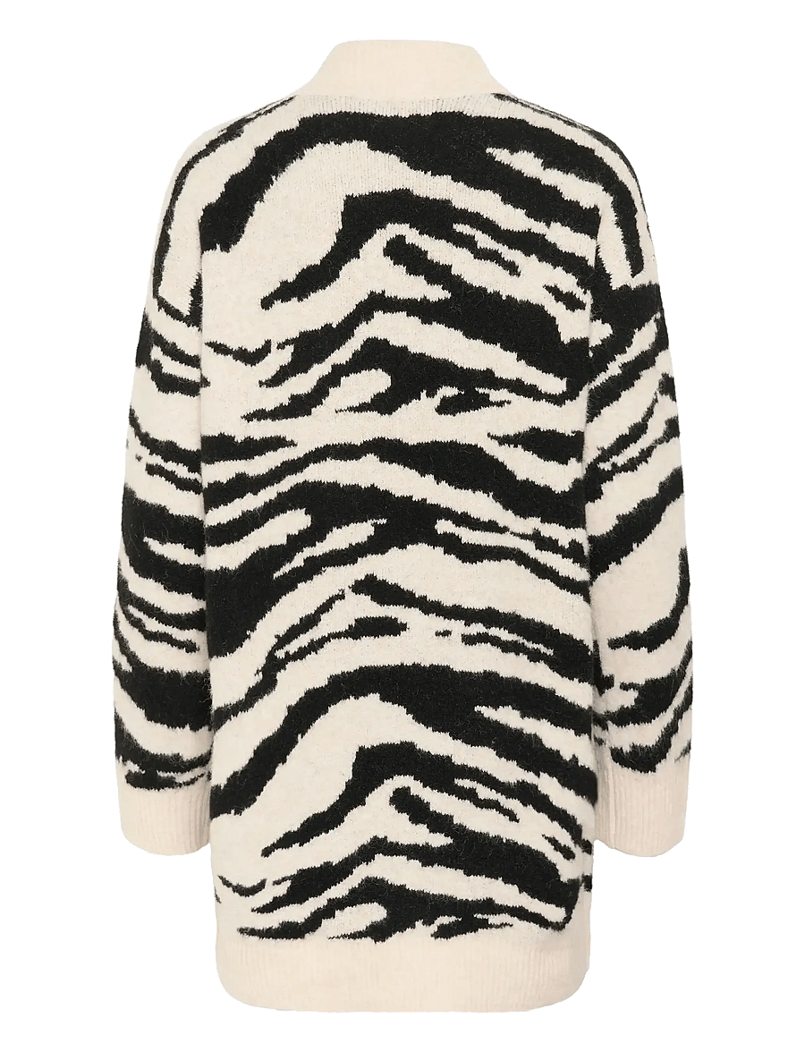 Kaffe - KAsandra Cardigan - strickjacken - turtledove/black animal - 2
