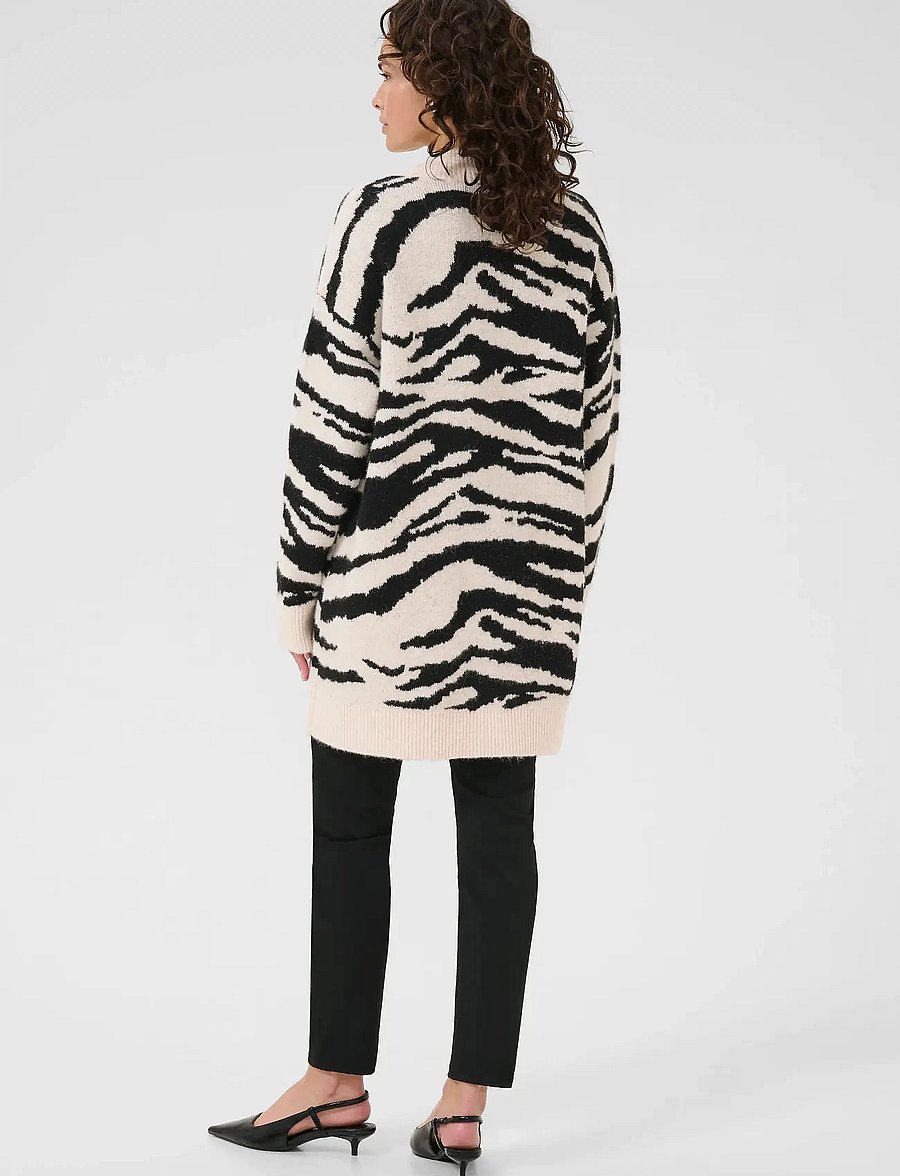 Kaffe - KAsandra Cardigan - strickjacken - turtledove/black animal - 4