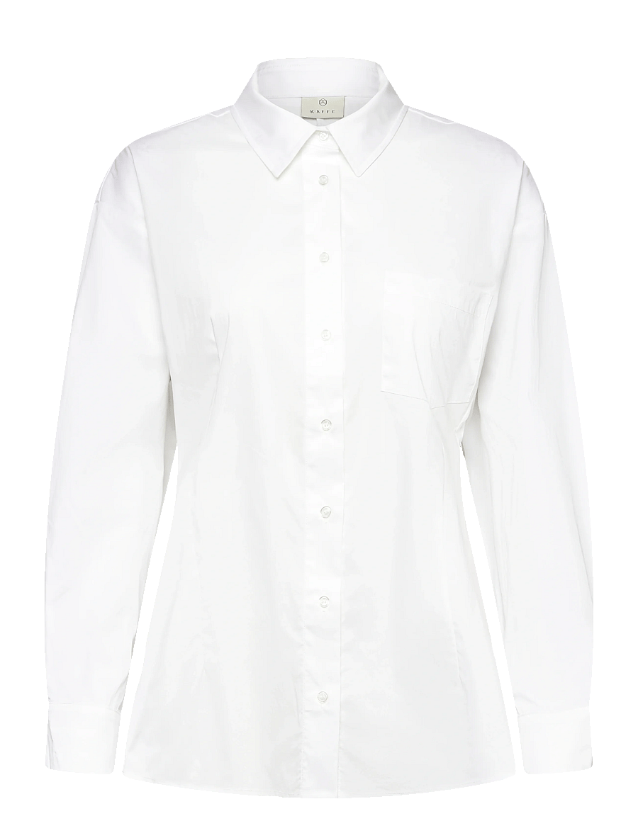 Kaffe - KAnellin Stretch Shirt - long-sleeved shirts - optical white - 0