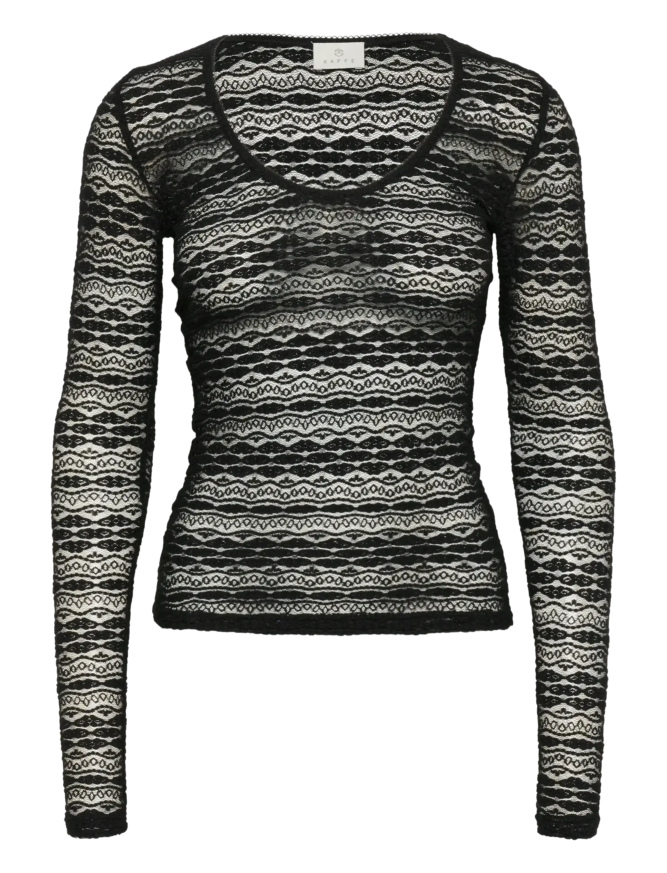 Kaffe KAlorinda LS Lace T-Shirt - Super Deals heute - BLACK DEEP / black