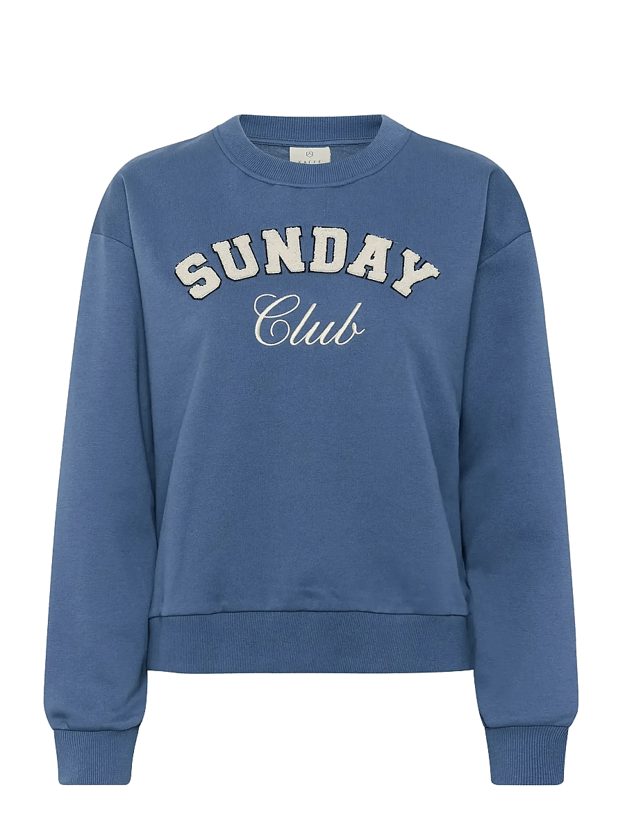 Kaffe - KAelenora Sweatshirt - igapäevane stiil - bering sea/club embd. - 1
