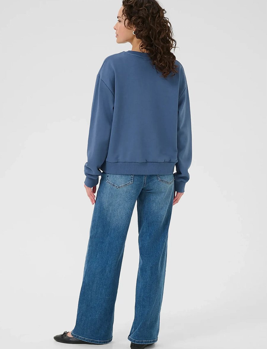 Kaffe - KAelenora Sweatshirt - igapäevane stiil - bering sea/club embd. - 4