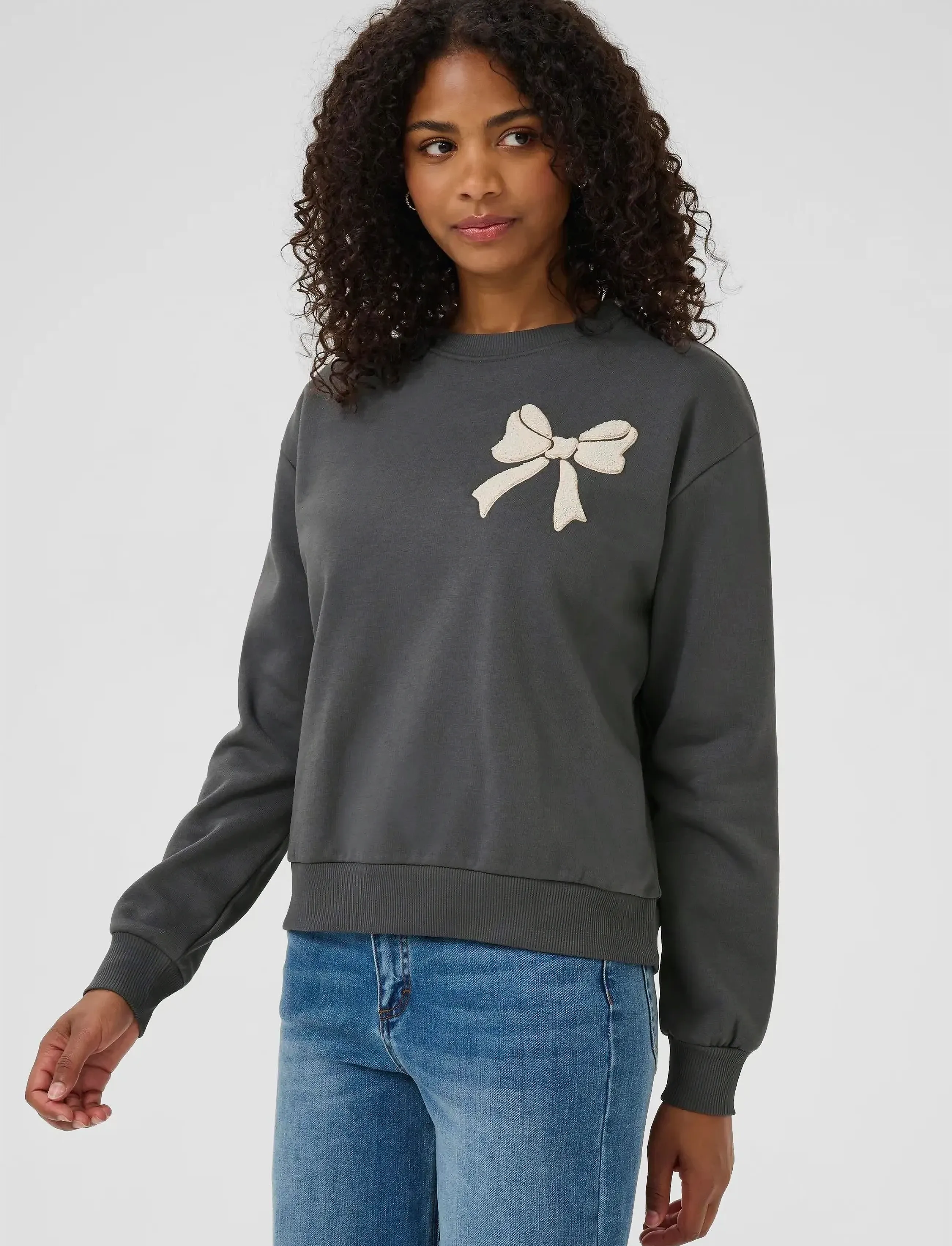 Kaffe Kaelenora Sweatshirt, XS, Black, Sweatshirts & Hættetrøjer > Sweatshirts, Dame