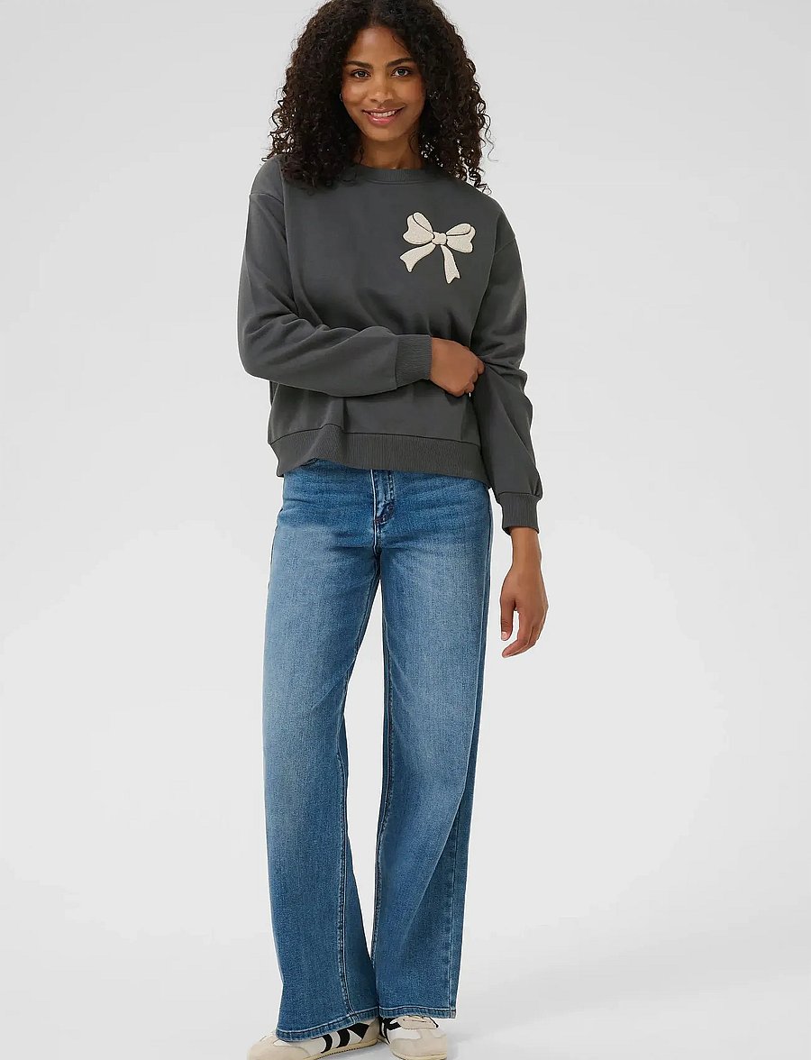 Kaffe - KAelenora Sweatshirt - vardagsstil - black oyster/bow - 3