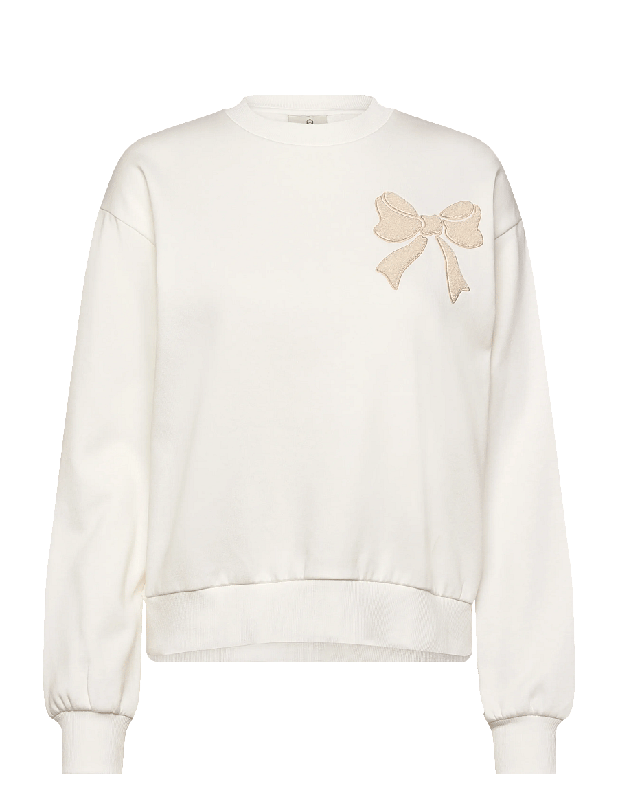 Kaffe - KAelenora Sweatshirt - igapäevane stiil - chalk / feather gray bow - 0