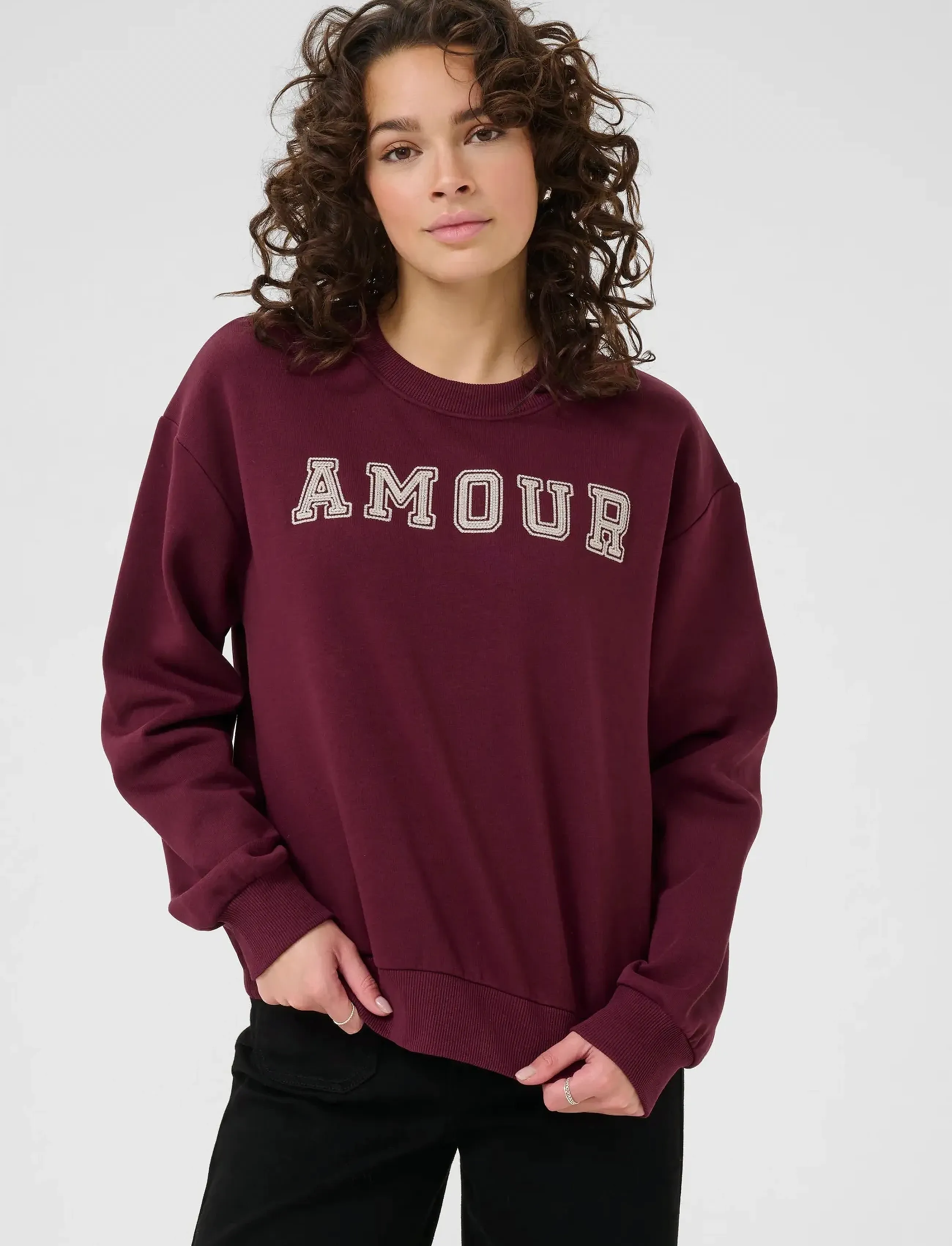 Kaffe Kaelenora Sweatshirt, S, Burgundy, Sweatshirts & Hættetrøjer > Sweatshirts, Dame