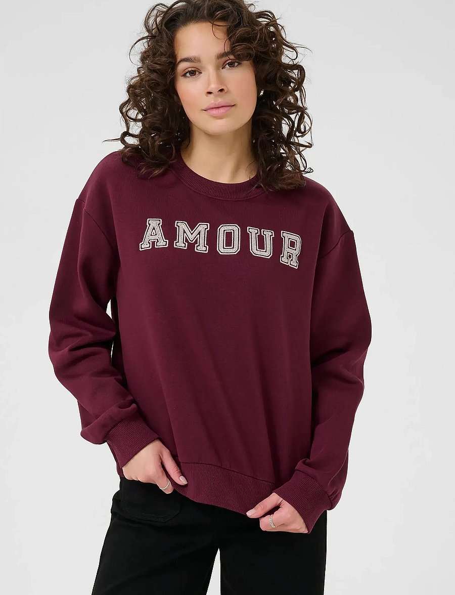 Kaffe - KAelenora Sweatshirt - colleget - windsor wine/amour embd. - 0