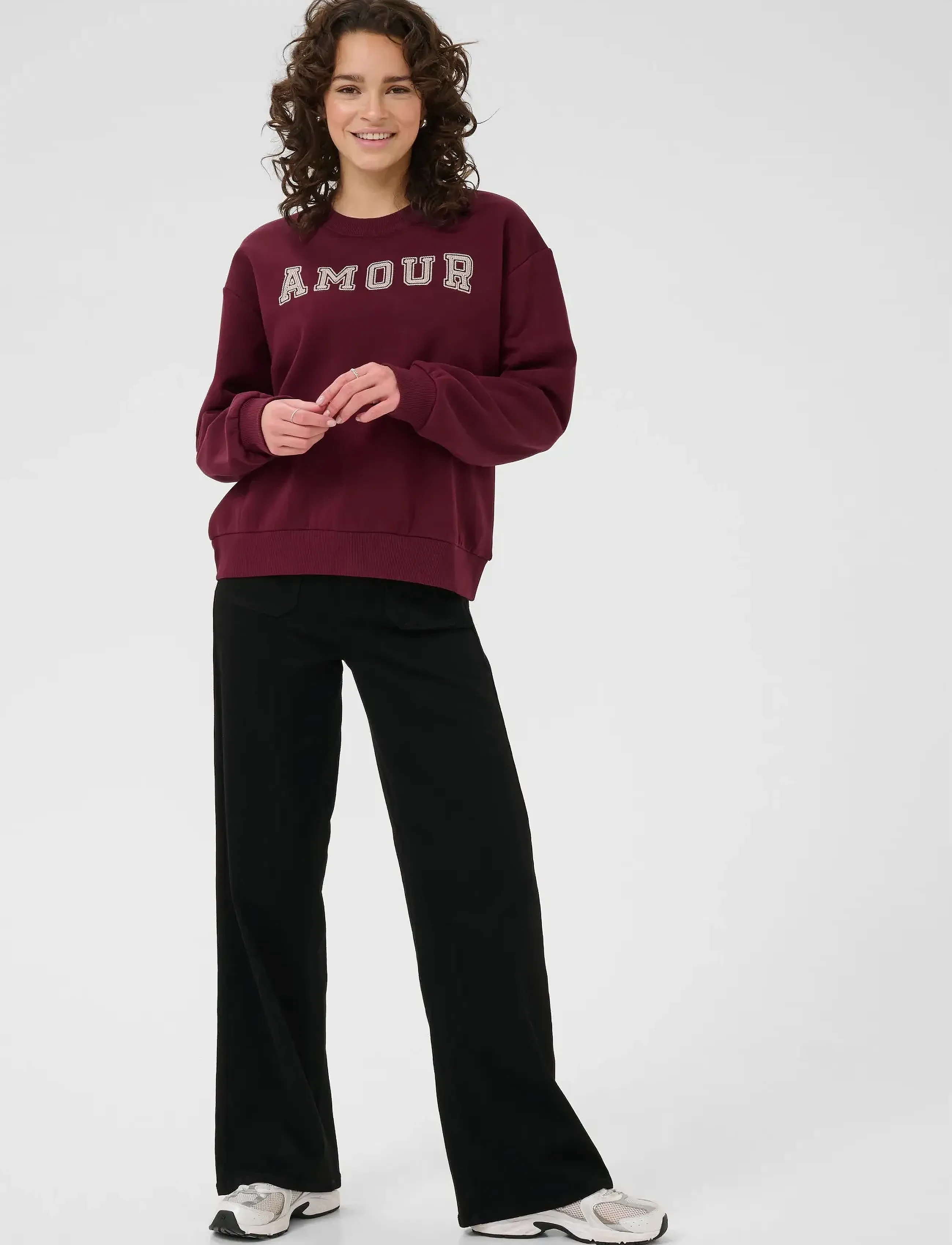 Kaffe - KAelenora Sweatshirt - vardagsstil - windsor wine/amour embd. - 3